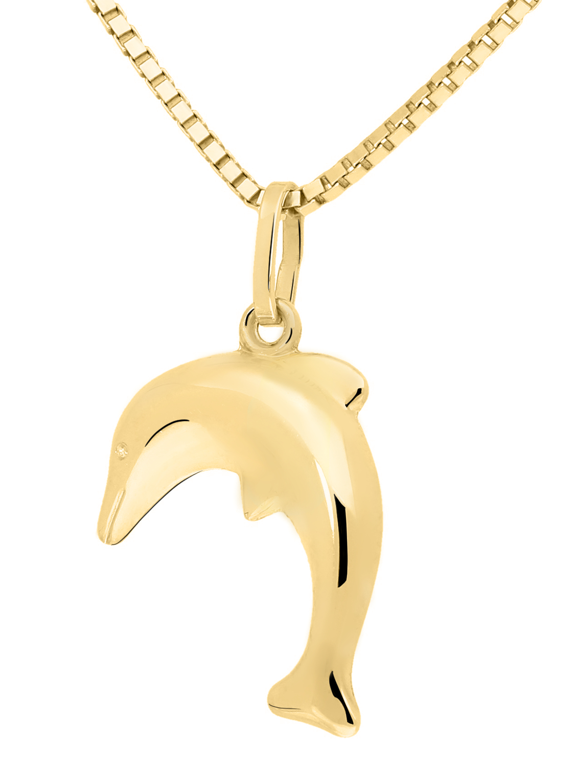 Damenanhänger aus echtem Gelbgold - Delfingold | Seitenansicht Damenanhänger aus echtem Gelbgold - Delfingold | Seitenansicht