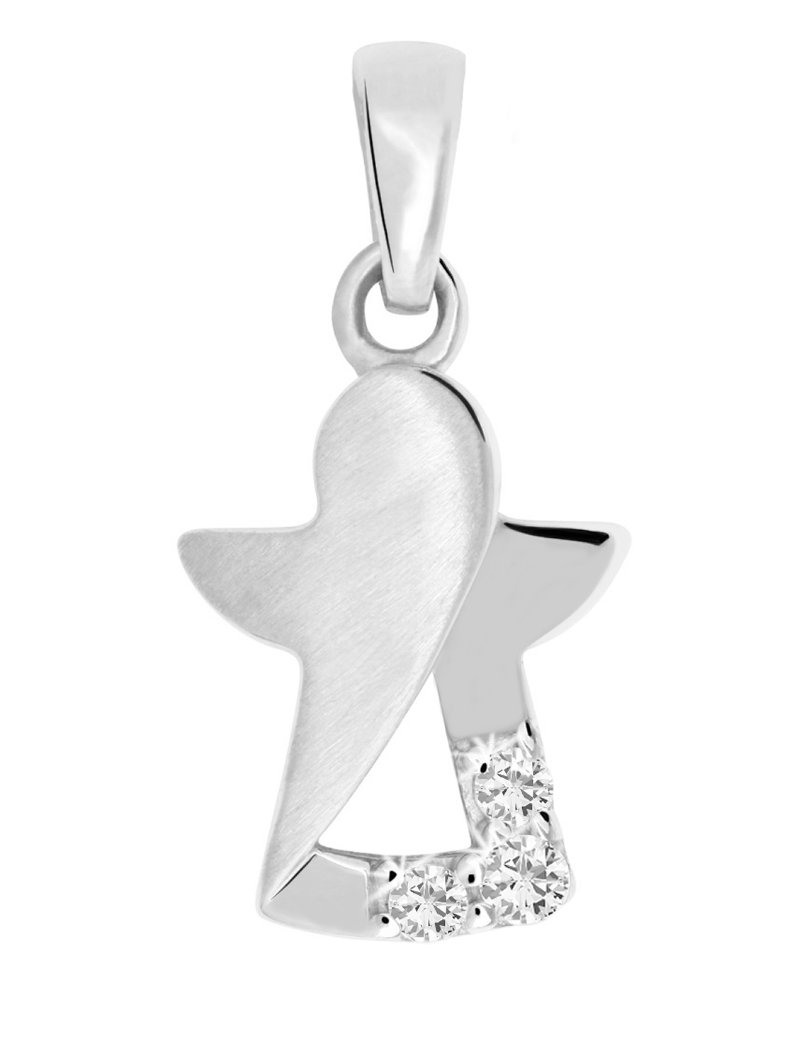 Damenanhänger aus echtem Sterlingsilber mit Zirkonia - Modern Angel | Produktansicht