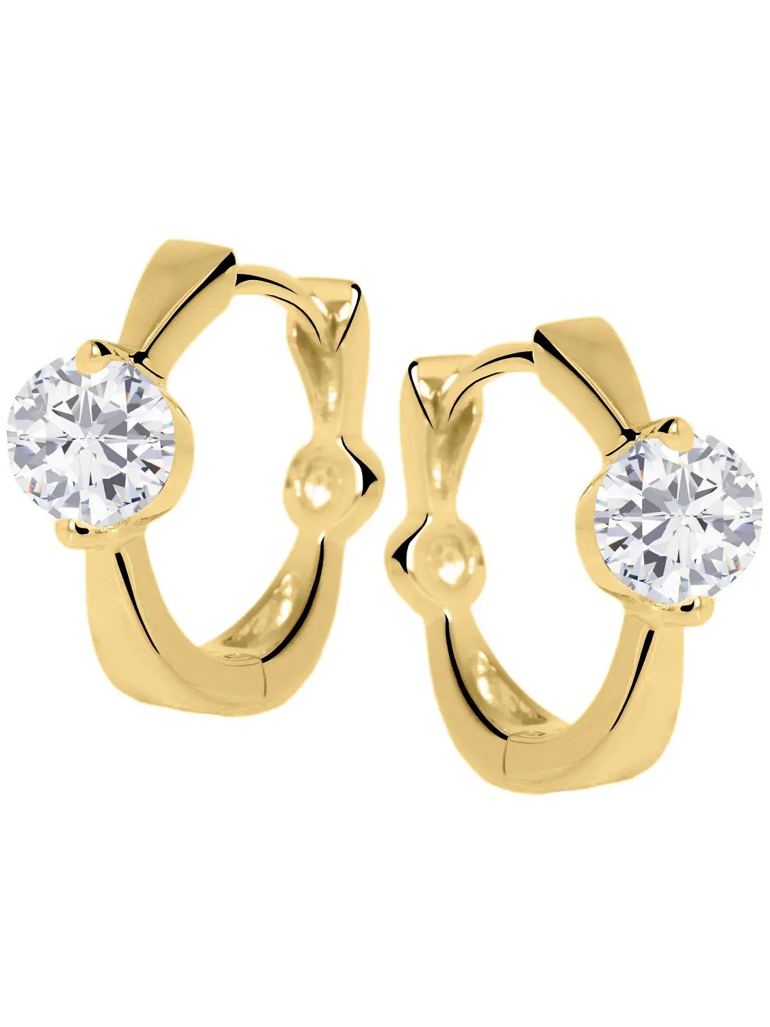 Peach Beauty | Creolen aus echtem Gelbgold mit Zirkonia | Ansicht 4 Peach Beauty | Creolen aus echtem Gelbgold mit Zirkonia | Ansicht 4