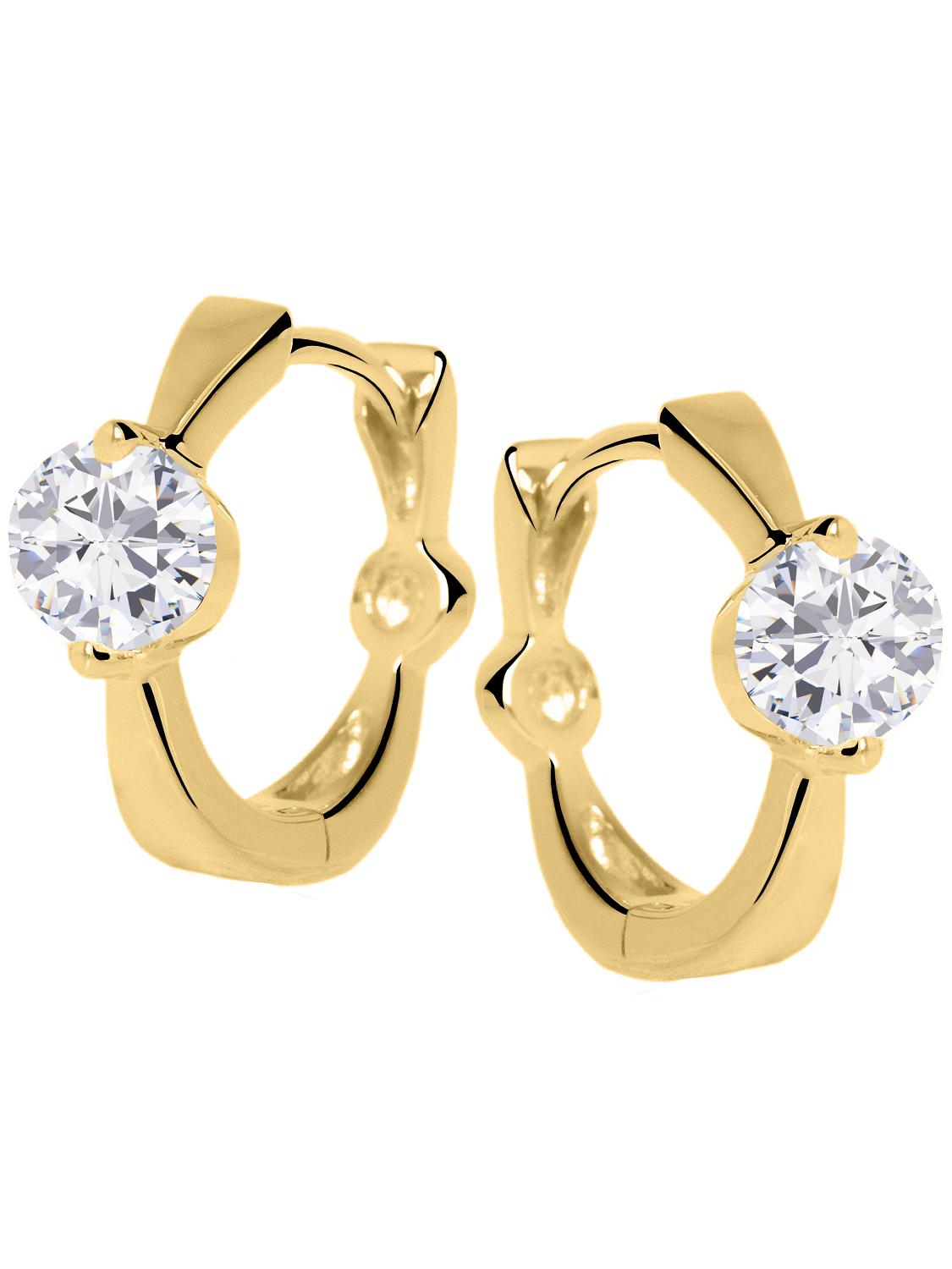 Peach Beauty | Creolen aus echtem Gelbgold mit Zirkonia | Ansicht 4 Peach Beauty | Creolen aus echtem Gelbgold mit Zirkonia | Ansicht 4