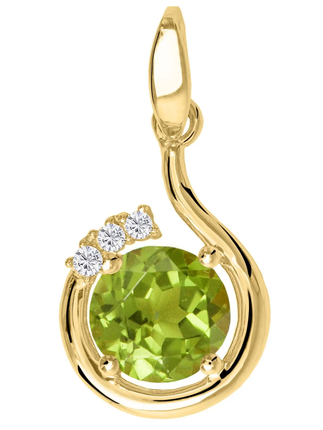 Sals | AnhÀnger aus Gold mit echtem Peridot Edelstein & Zirkonia | Ansicht 1 Sals | AnhÀnger aus Gold mit echtem Peridot Edelstein & Zirkonia | Ansicht 1