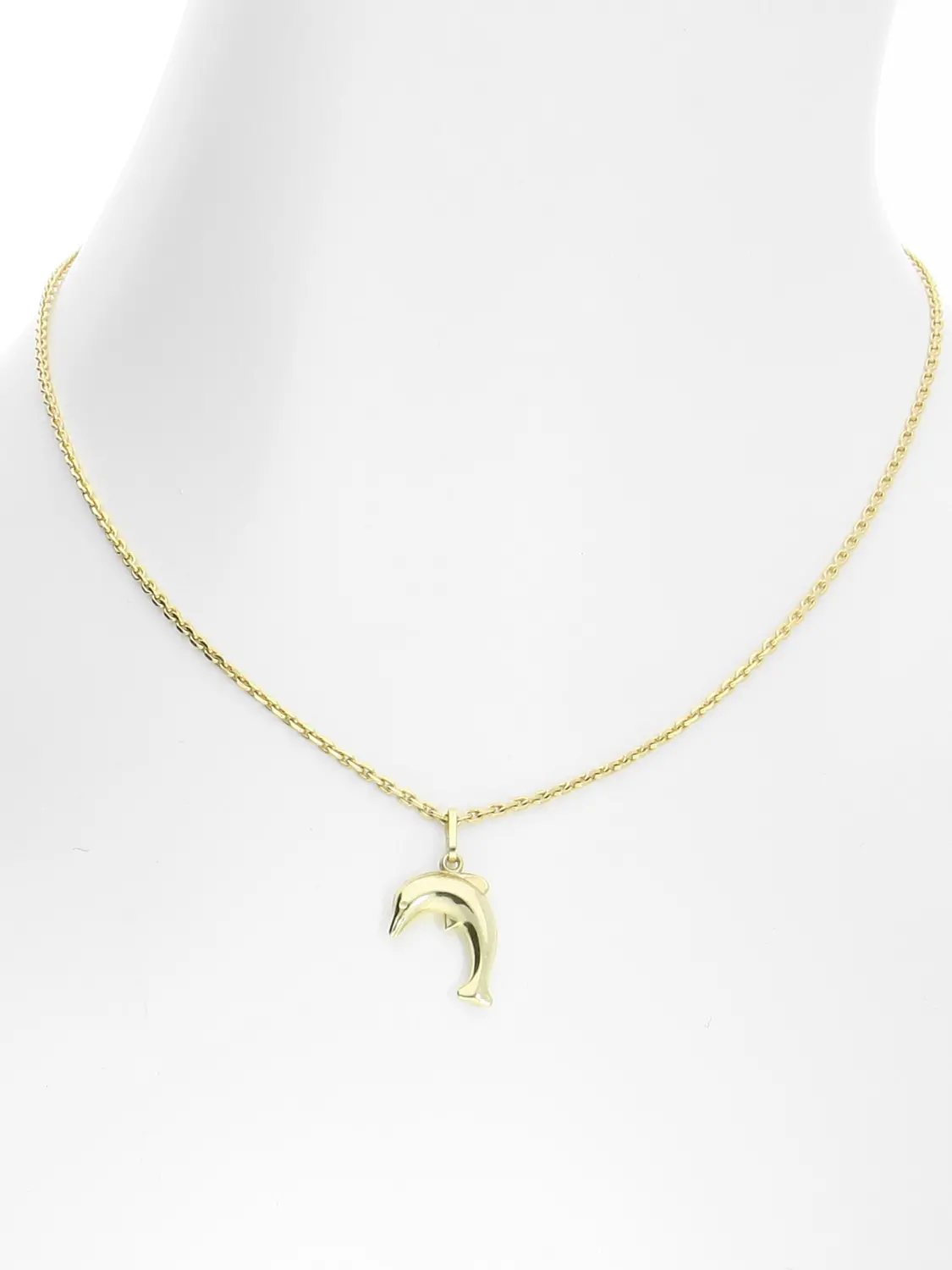 Damenanhänger aus echtem Gelbgold - Delfingold | Büstenansicht Damenanhänger aus echtem Gelbgold - Delfingold | Büstenansicht