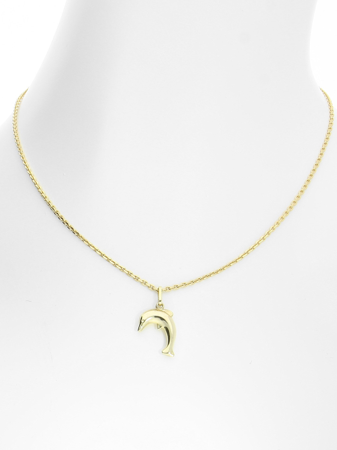 Damenanhänger aus echtem Gelbgold - Delfingold | Büstenansicht Damenanhänger aus echtem Gelbgold - Delfingold | Büstenansicht