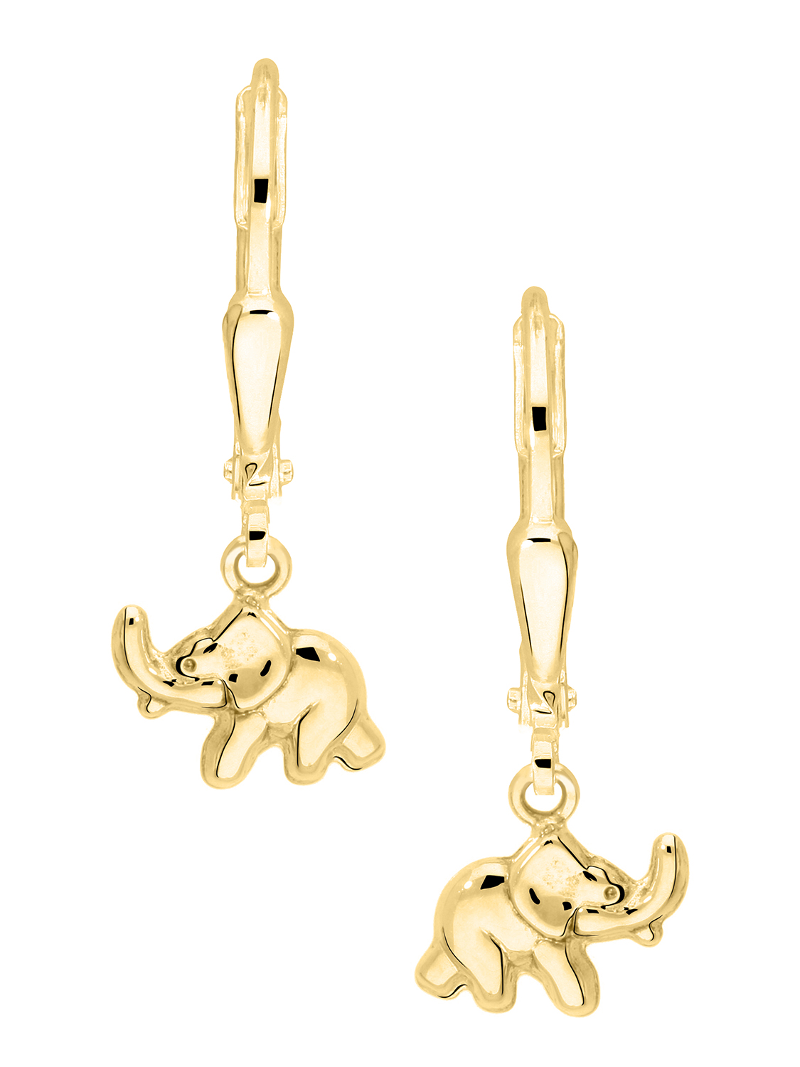 Picotee - Mädchen Ohrringe Ohrhänger Gold 585 (14 Karat) Elefant