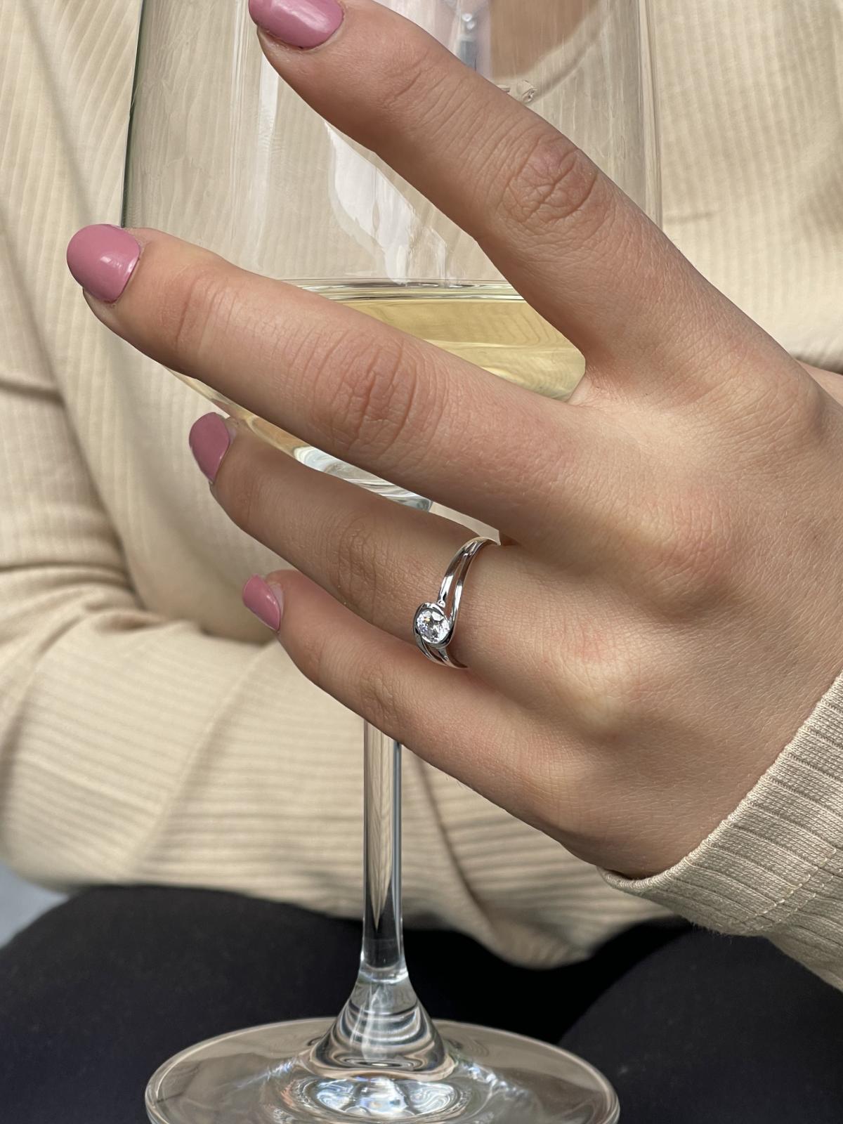 Lauren Amy - Zirkonia Verlobungsring 375 Weißgold - Größe 60