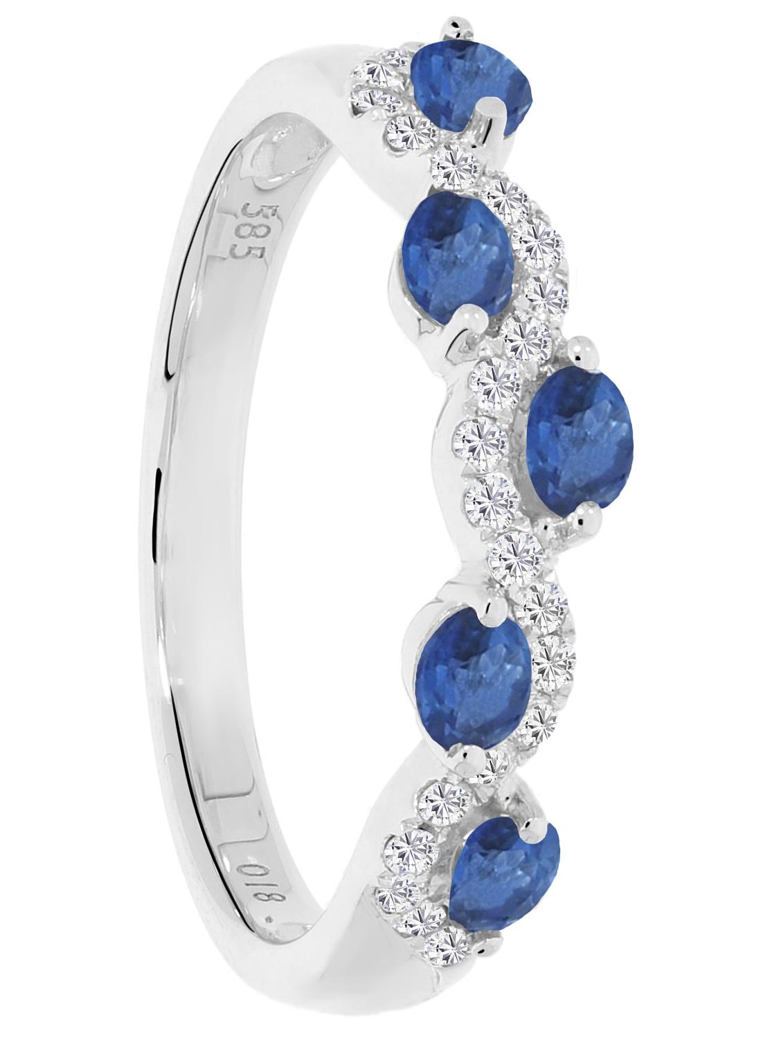 Castania | Ring aus echtem Weißgold - Saphir | Ansicht 6