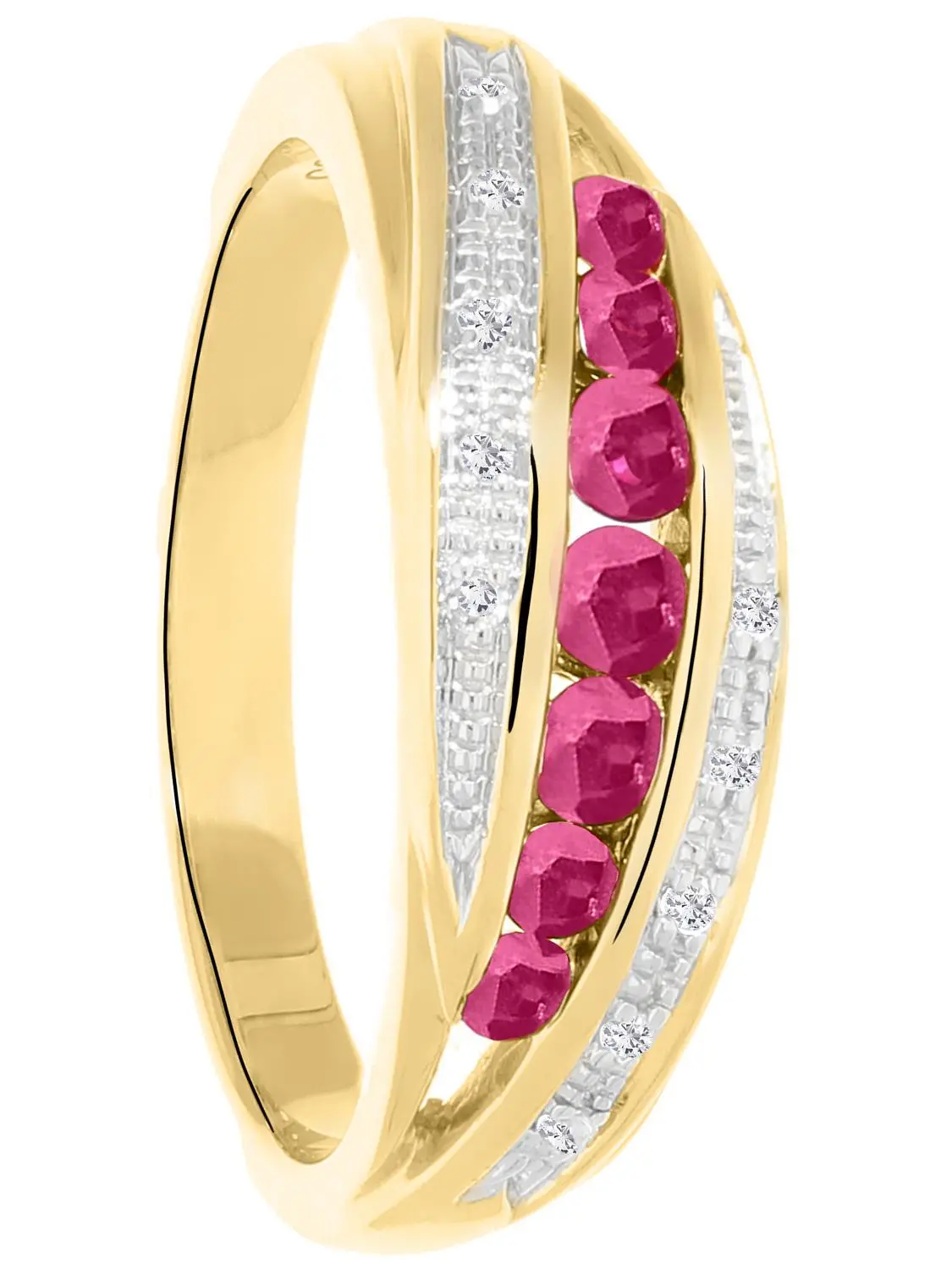 Aurora | Ring aus echtem Gelbgold - Rubin | Ansicht 4