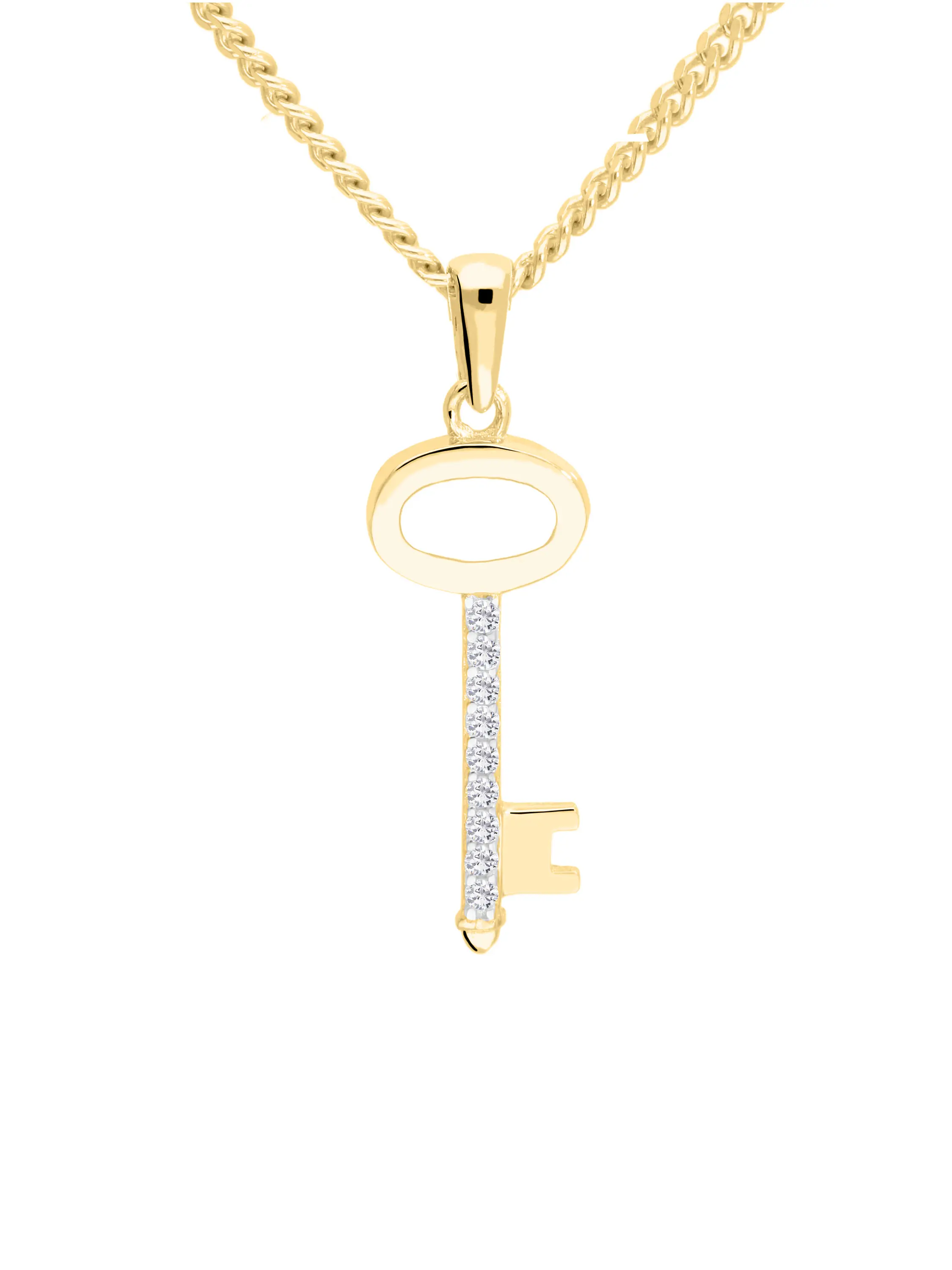 Damenanhänger aus echtem Gelbgold mit Zirkonia - Terry | Detailansicht