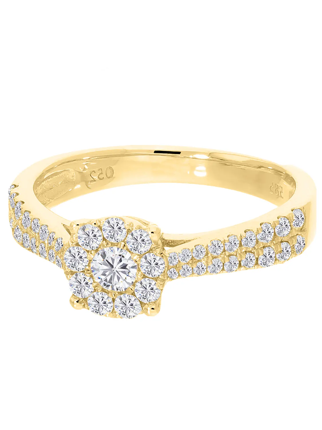 Verlobungsring aus echtem Gelbgold mit Diamant - Irina | Detailansicht