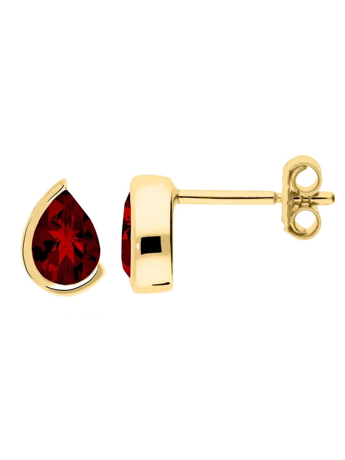 Mary Kay | Ohrstecker aus echtem Gelbgold mit Granat | Ansicht 2