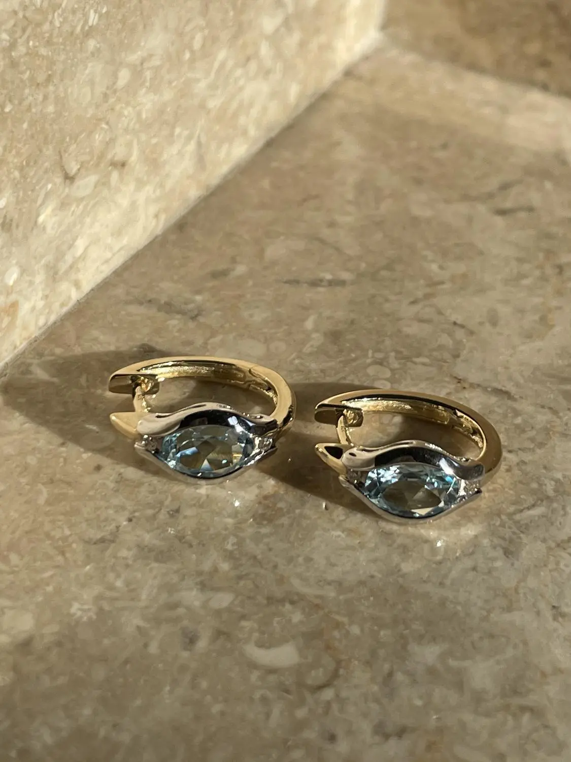 Ohrringe Damen Gold 375 mit Blautopas & Zirkonia | Athene Ohrringe Damen Gold 375 mit Blautopas & Zirkonia | Athene