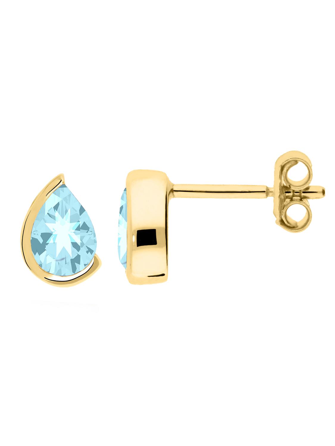 Mary Kay | Ohrstecker aus echtem Gelbgold mit Blautopas | Ansicht 7