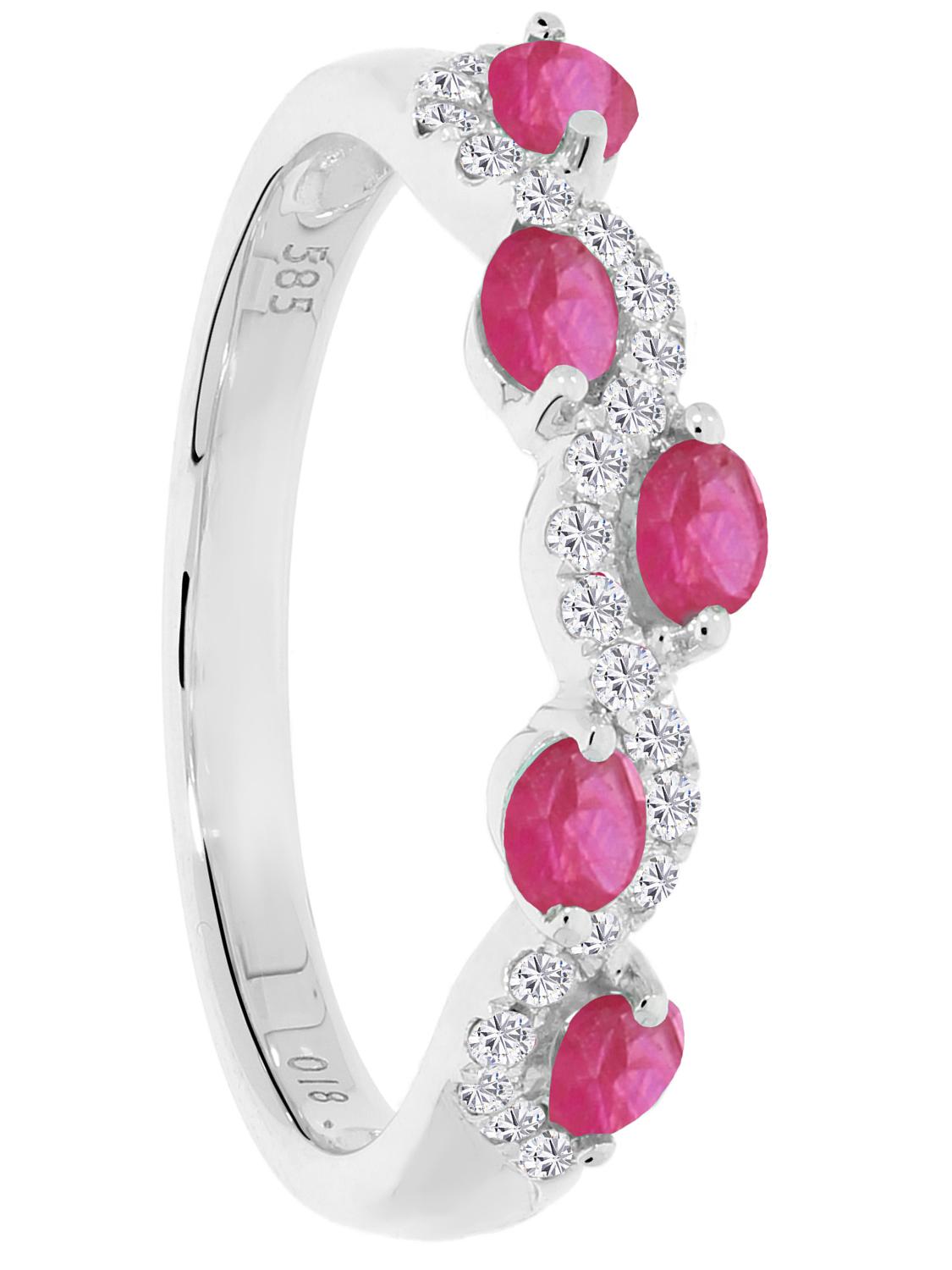 Castania | Ring aus echtem Weißgold - Rubin | Ansicht 5