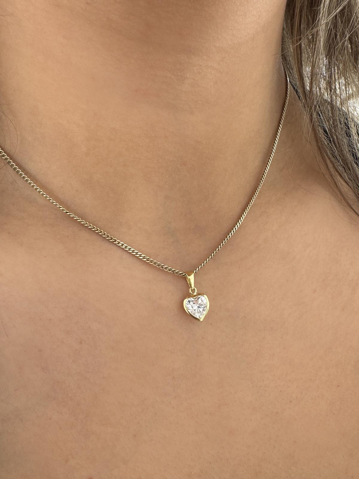 Herzanhänger Damen & Mädchen Gold 375 mit Zirkonia | Constance