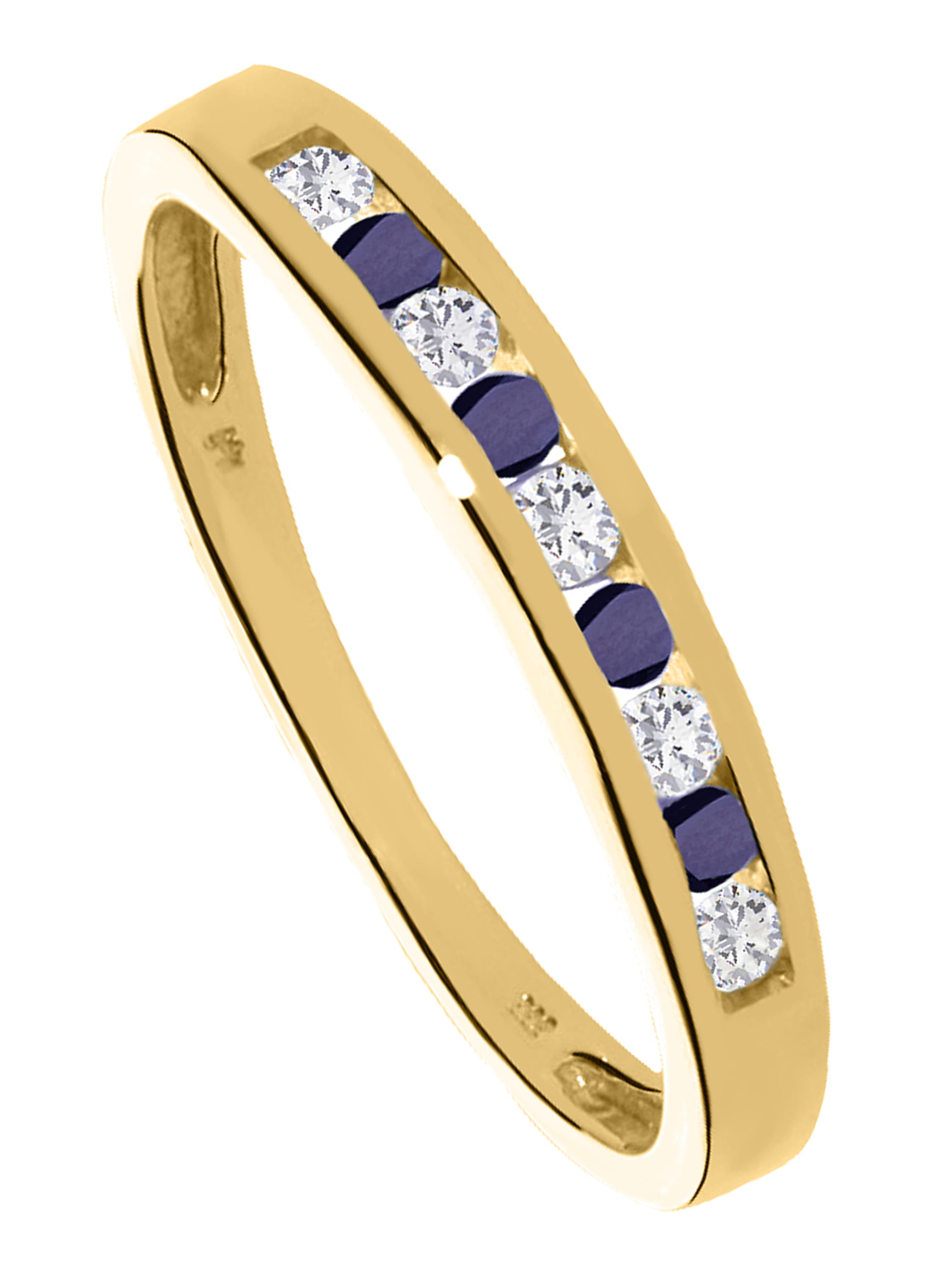 Memorable - Saphir Zirkonia Ring mit Edelstein Gold - Größe 60