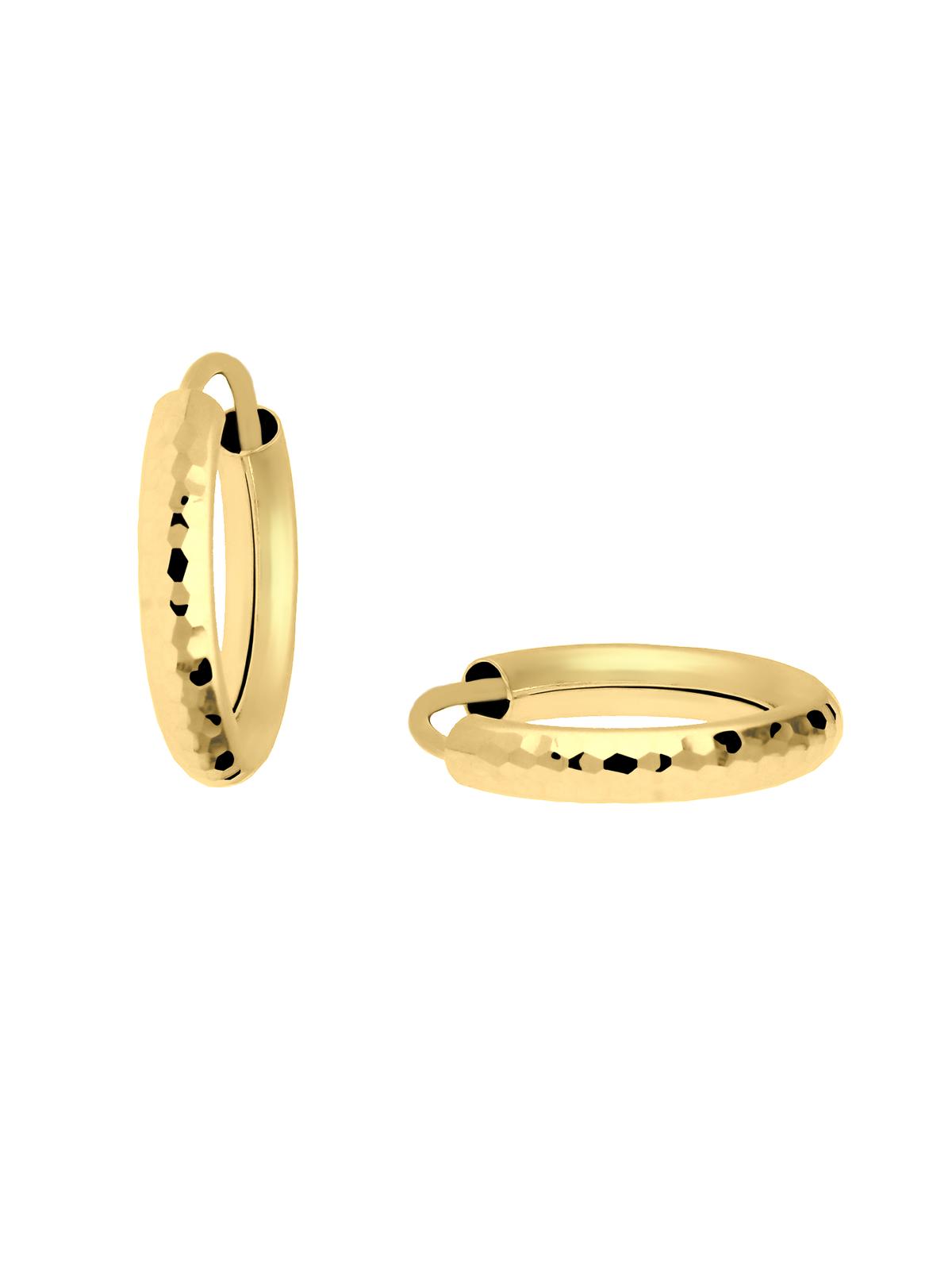 Leyla - Damen & Mädchen Creolen Gold mit Muster - Ø 15mm