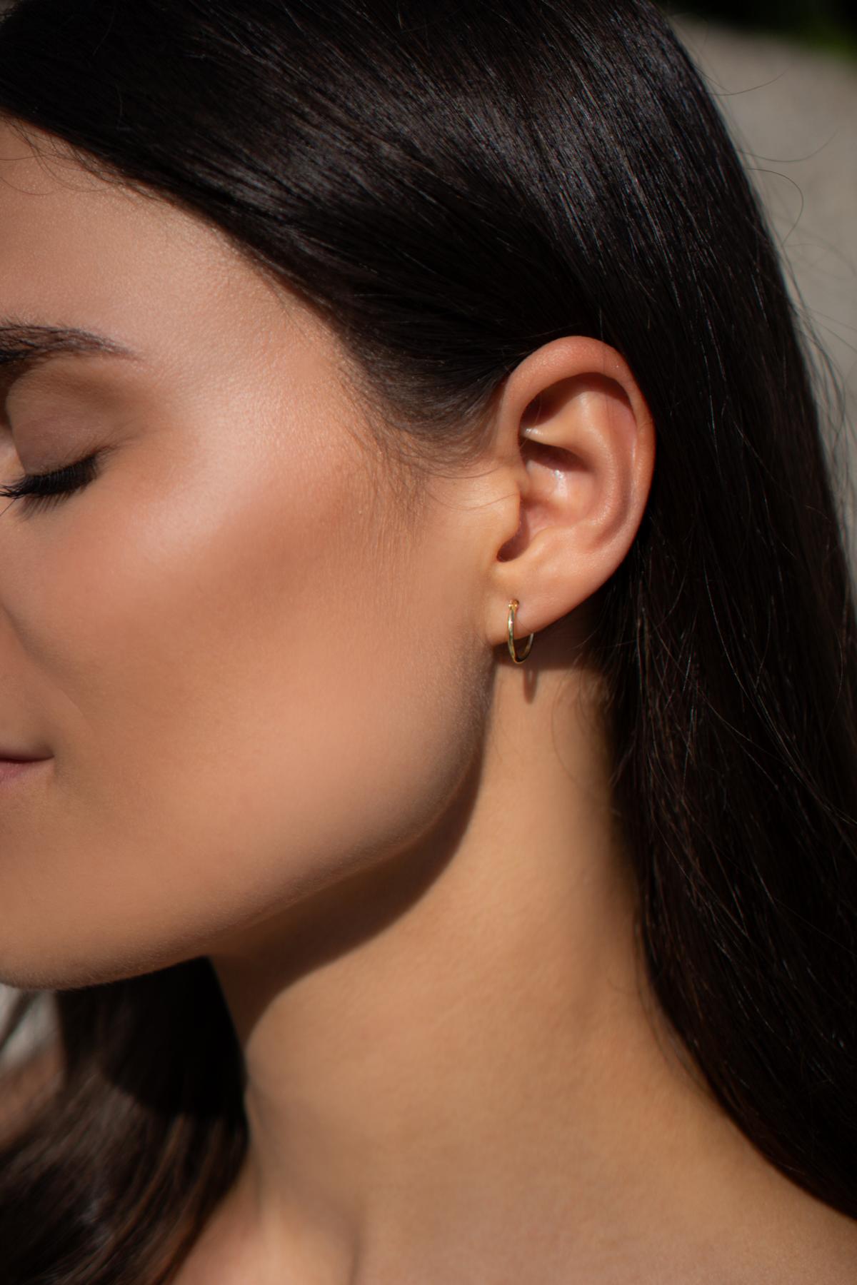 Sunset Shiny - Damen & Mädchen Creolen 585 Gold Mini - Ø 13mm