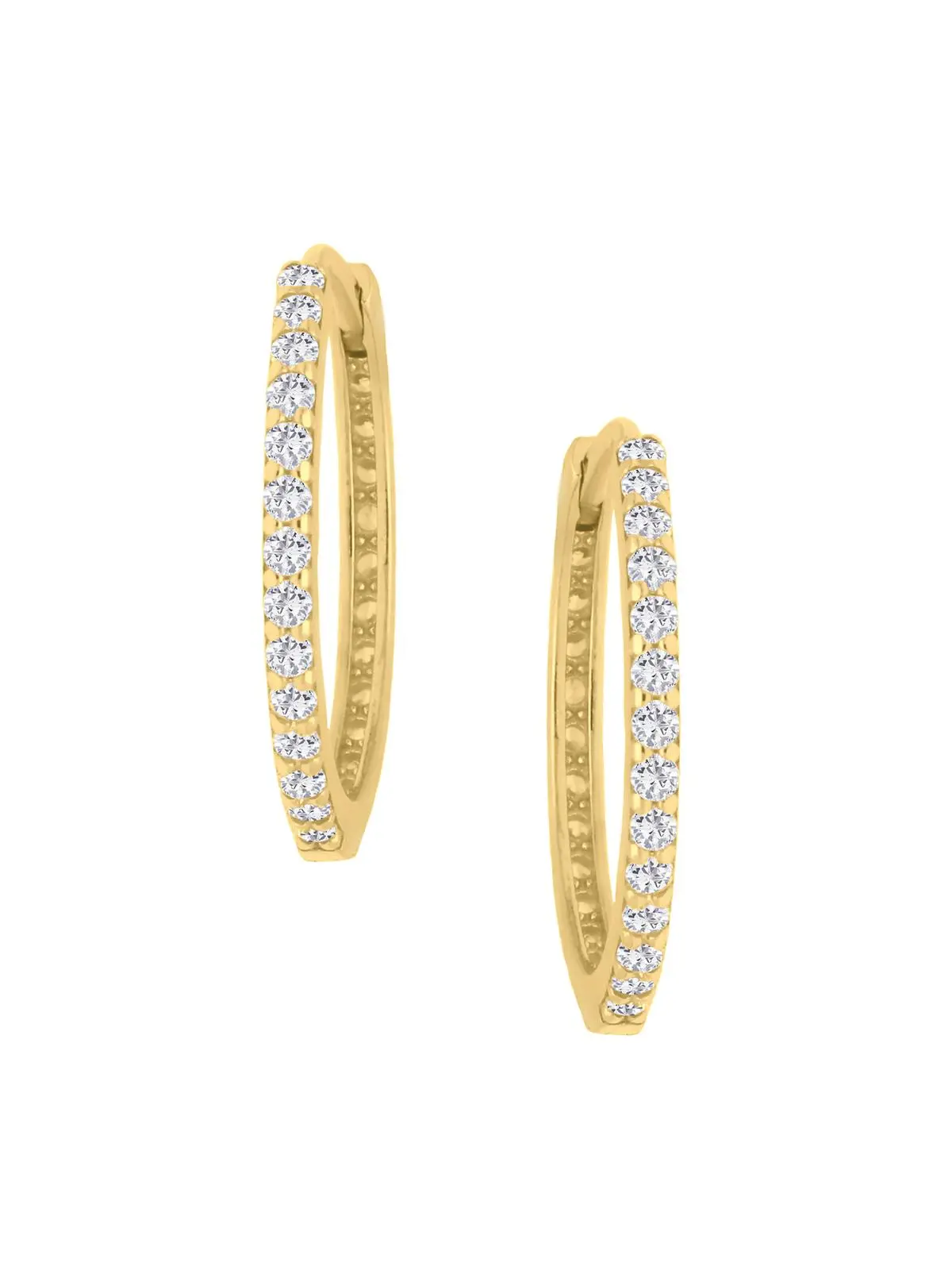 Damencreolen aus echtem Gelbgold mit Zirkonia - Cordula | Produktansicht