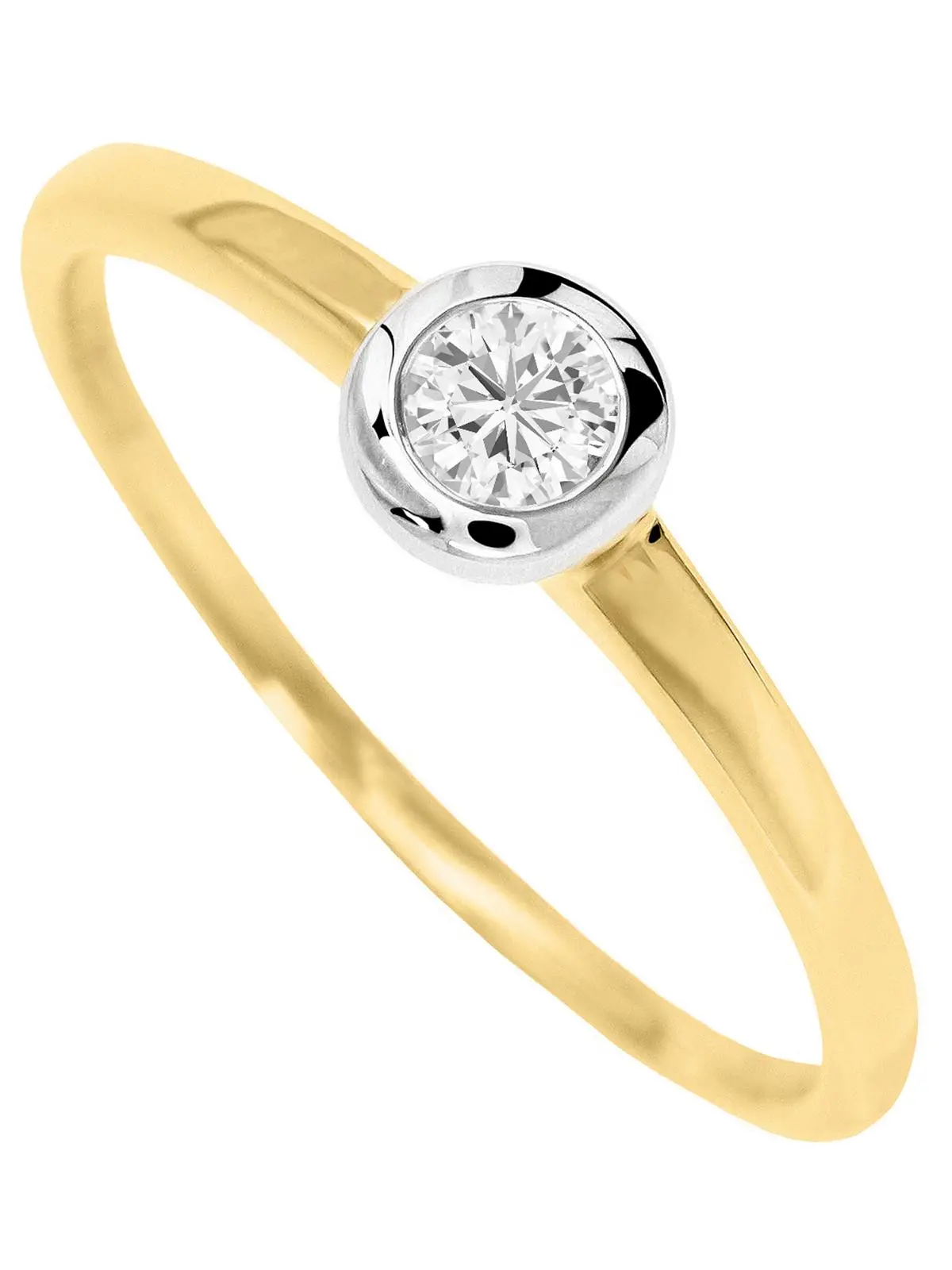 Gamma | Ring aus echtem Gelbgold mit Zirkonia | Ansicht 1