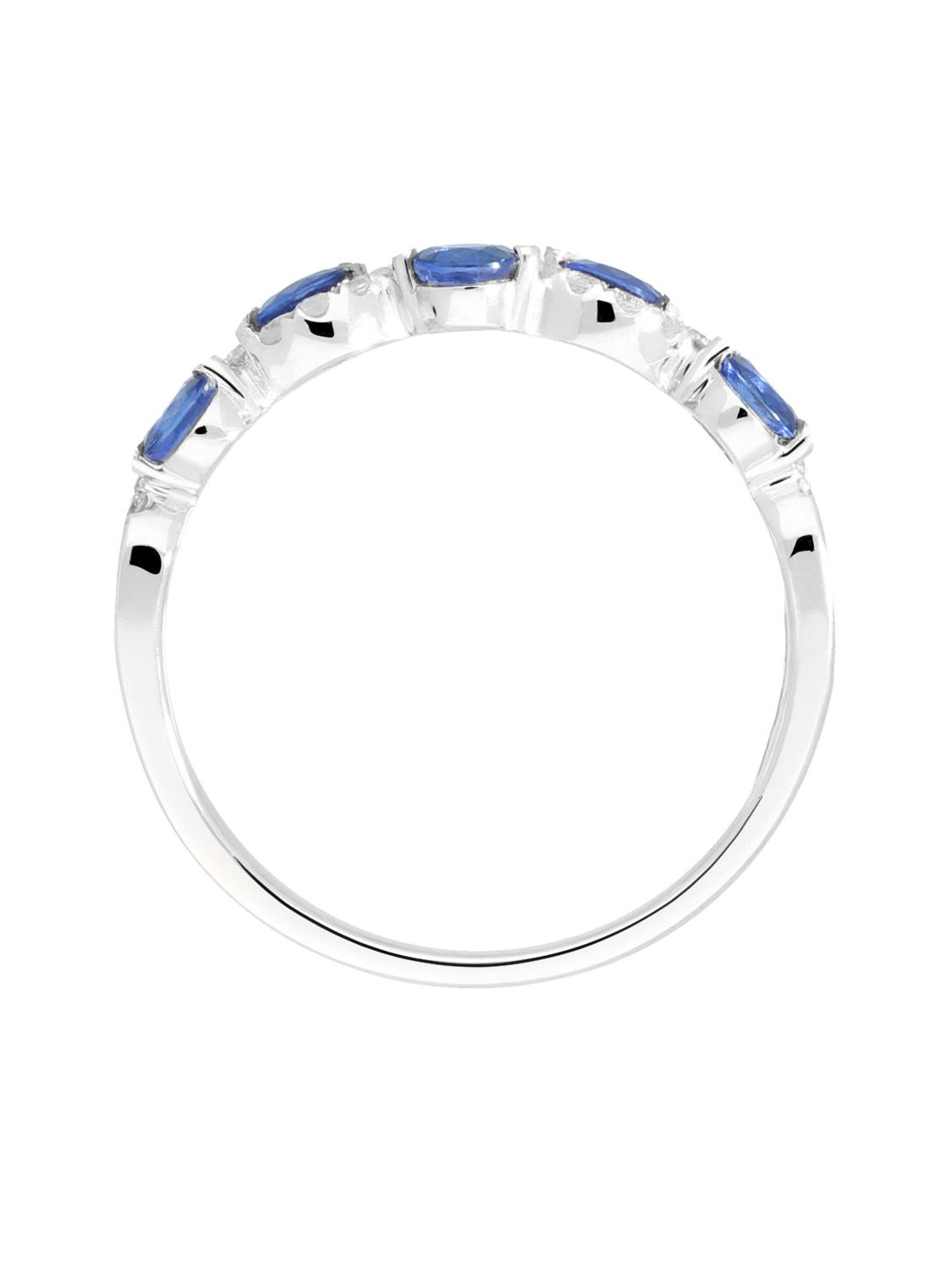 Castania | Ring aus echtem Weißgold - Saphir | Ansicht 7