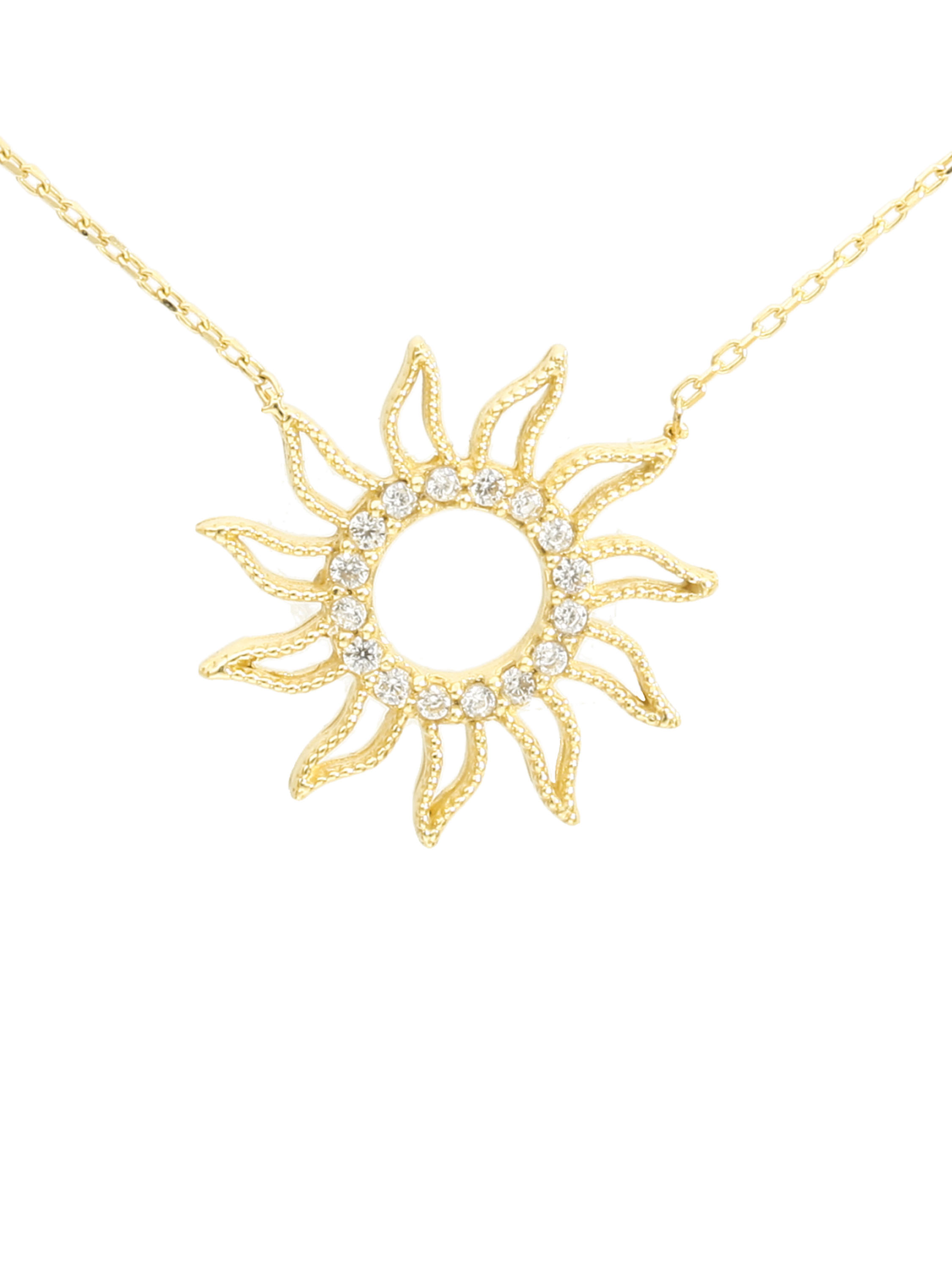 Twinkle - Damen Kette mit Anhänger Gold 750 Sonne