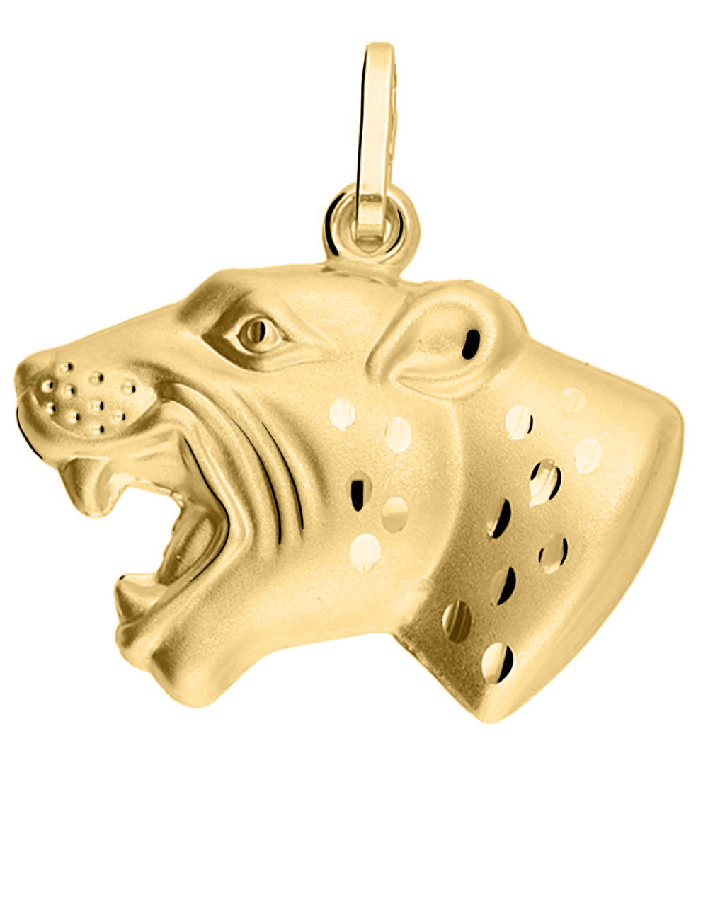 Anhänger für Damen und Herren aus echtem Gelbgold (Motiv Panther) - Pantherkopf | Produktansicht