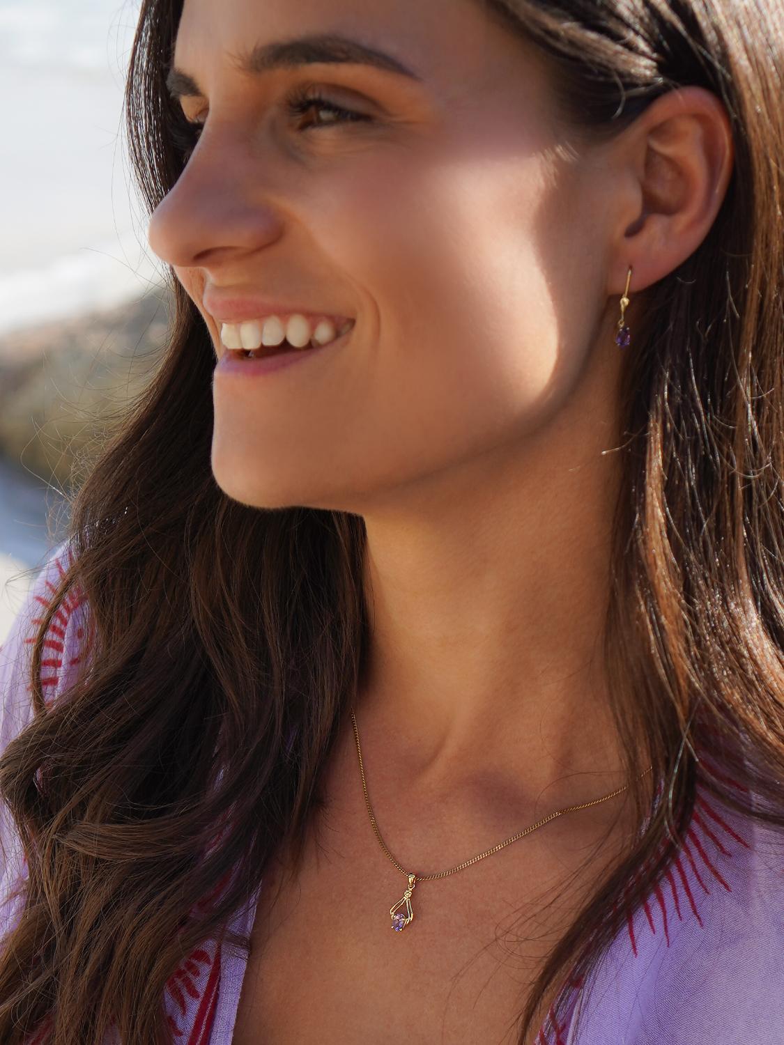 Our Joy - Damen Anhänger Gold 333 (8 Karat) mit Amethyst