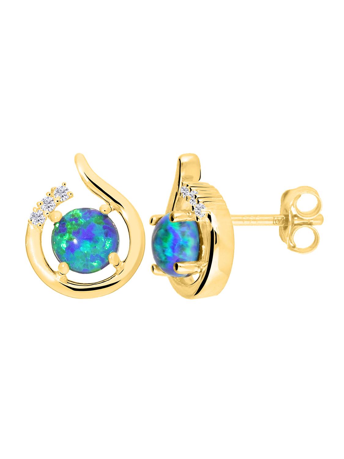 Sala - Opal Zirkonia Edelsteinohrringe 333 Gold Sala - Opal Zirkonia Edelsteinohrringe 333 Gold