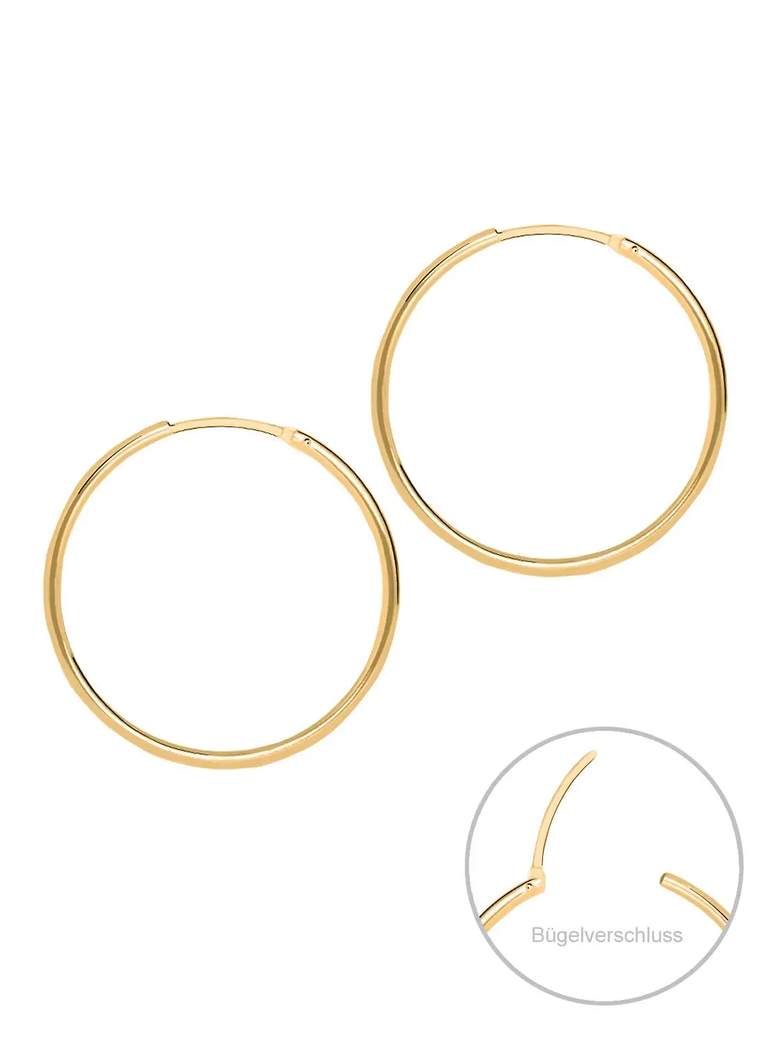 Leyla | Creolen aus echtem Gelbgold | Ansicht 1 Leyla | Creolen aus echtem Gelbgold | Ansicht 1