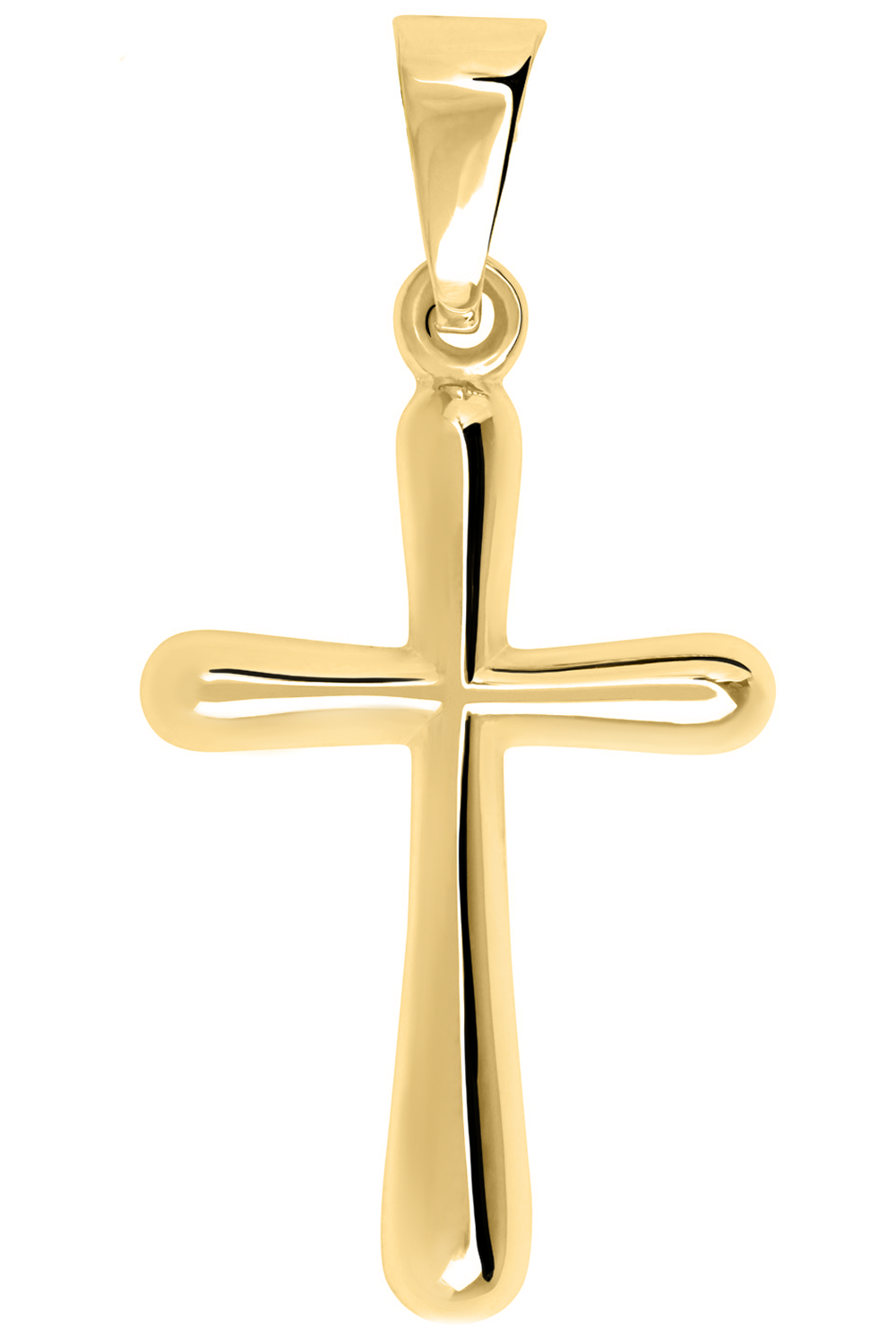 Kreuzanhänger für Damen aus echtem Gelbgold - Estelle | Produktansicht