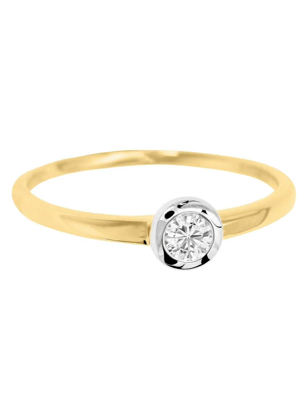 Gamma | Ring aus echtem Gelbgold mit Zirkonia | Ansicht 3
