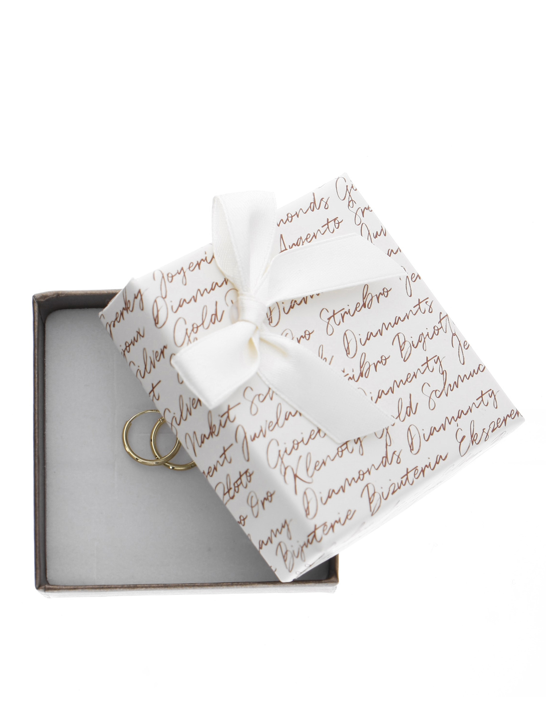 Edle Geschenkverpackung mit schönem Motiv und weißer Satainschleife | Verpackung