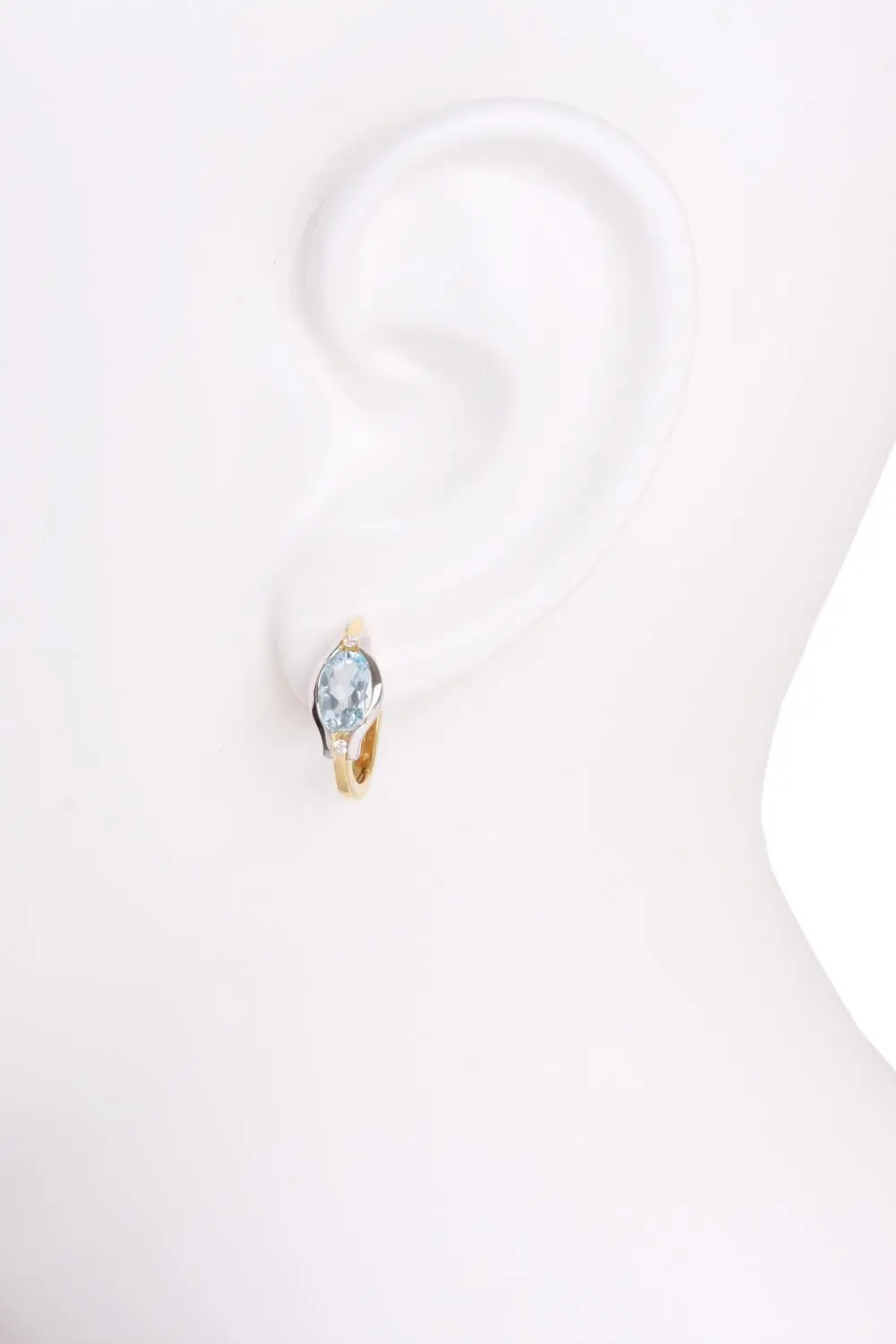 Athene - Damen Ohrringe Gold 375 Blautopas Zirkonia Edelsteinohrringe