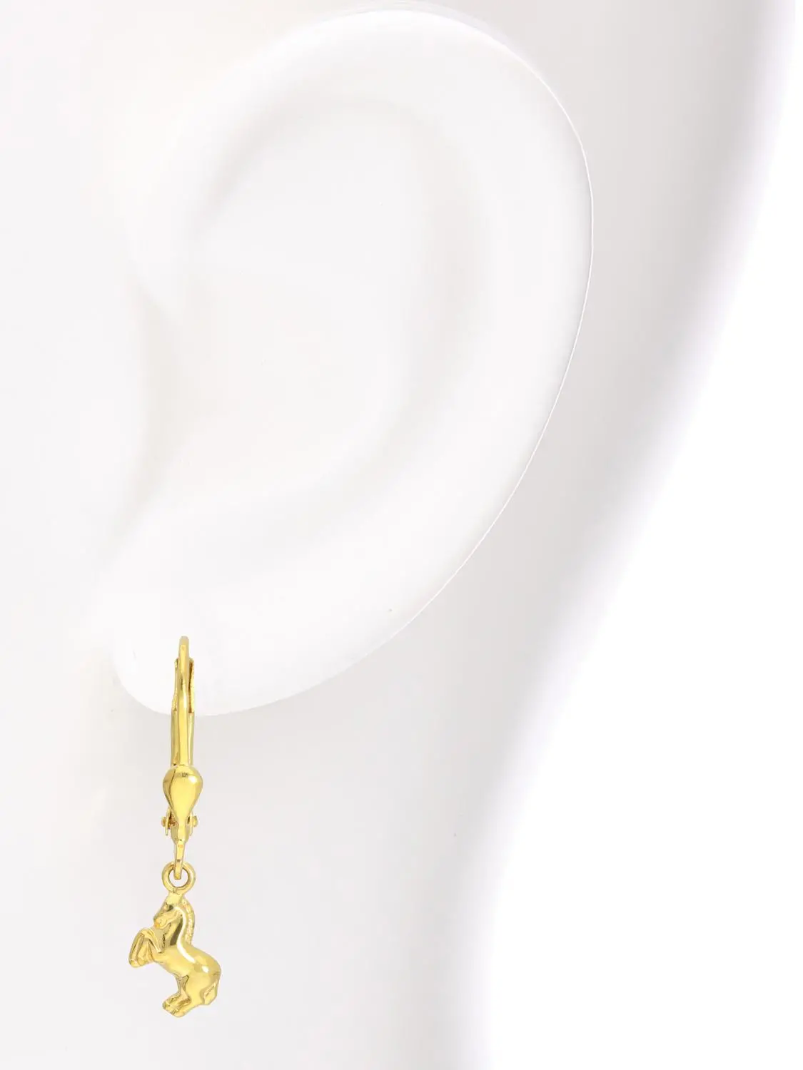 Damenohrringe für Mädchen aus echtem Gelbgold - Layla | Büstenansicht