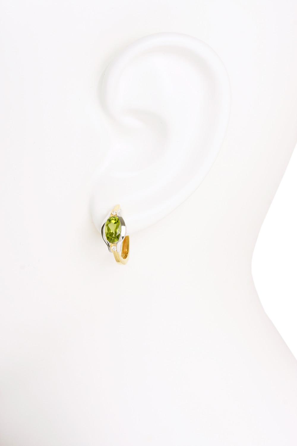 Athene - Damen Ohrringe Gold 375 Peridot Zirkonia Edelsteinohrringe