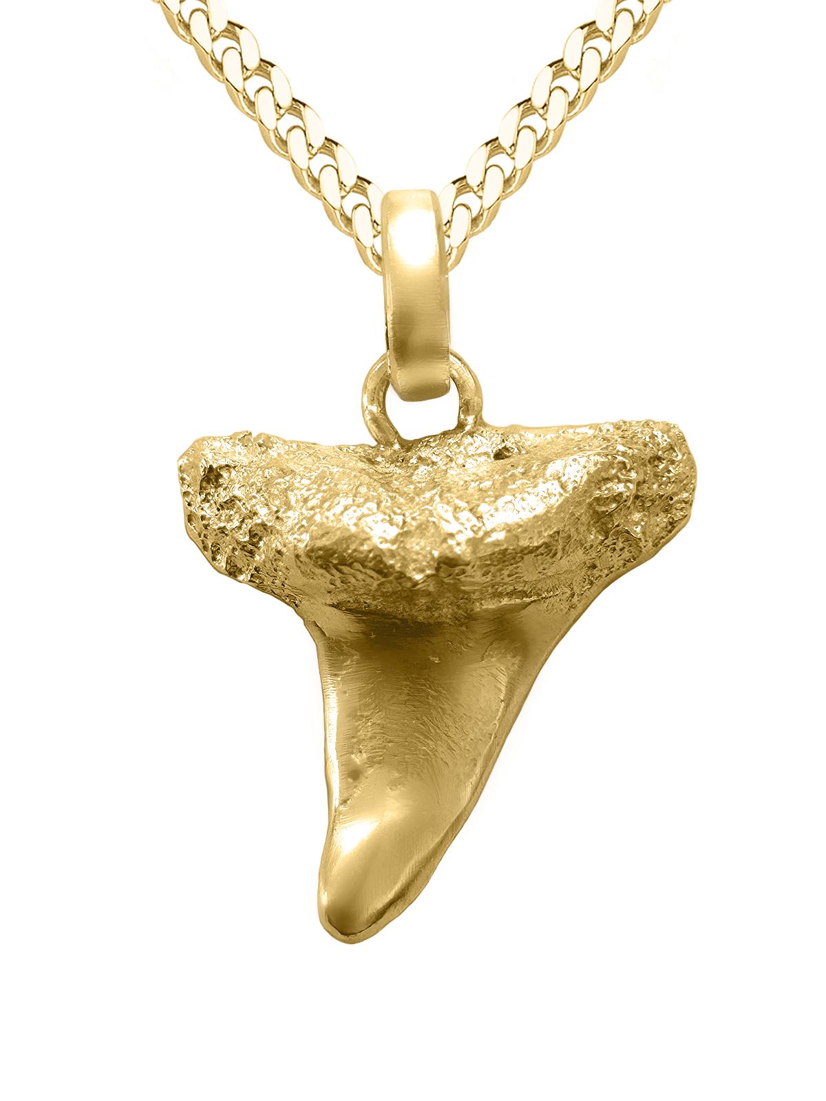 Shark Gold | Anhänger mit Halskette aus echtem Gelbgold | Ansicht 1
