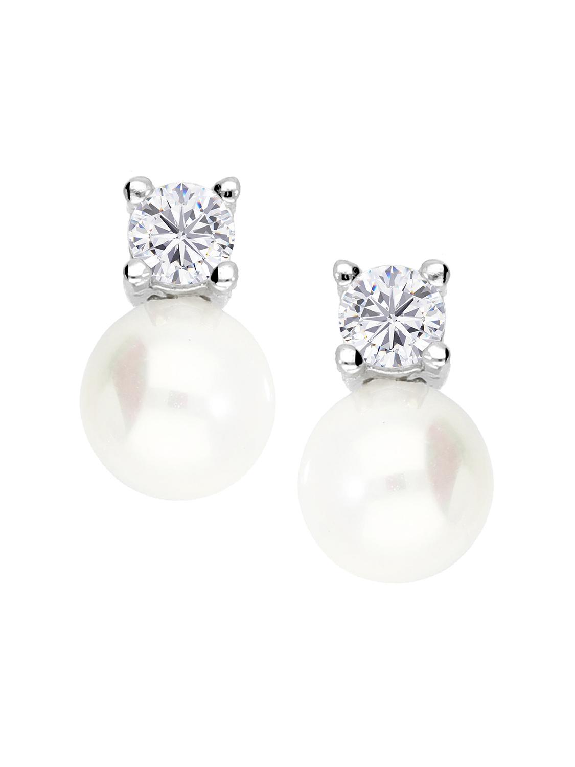 Damenohrringe aus echtem Sterlingsilber mit Süßwasserperle - Dainty | Produktansicht