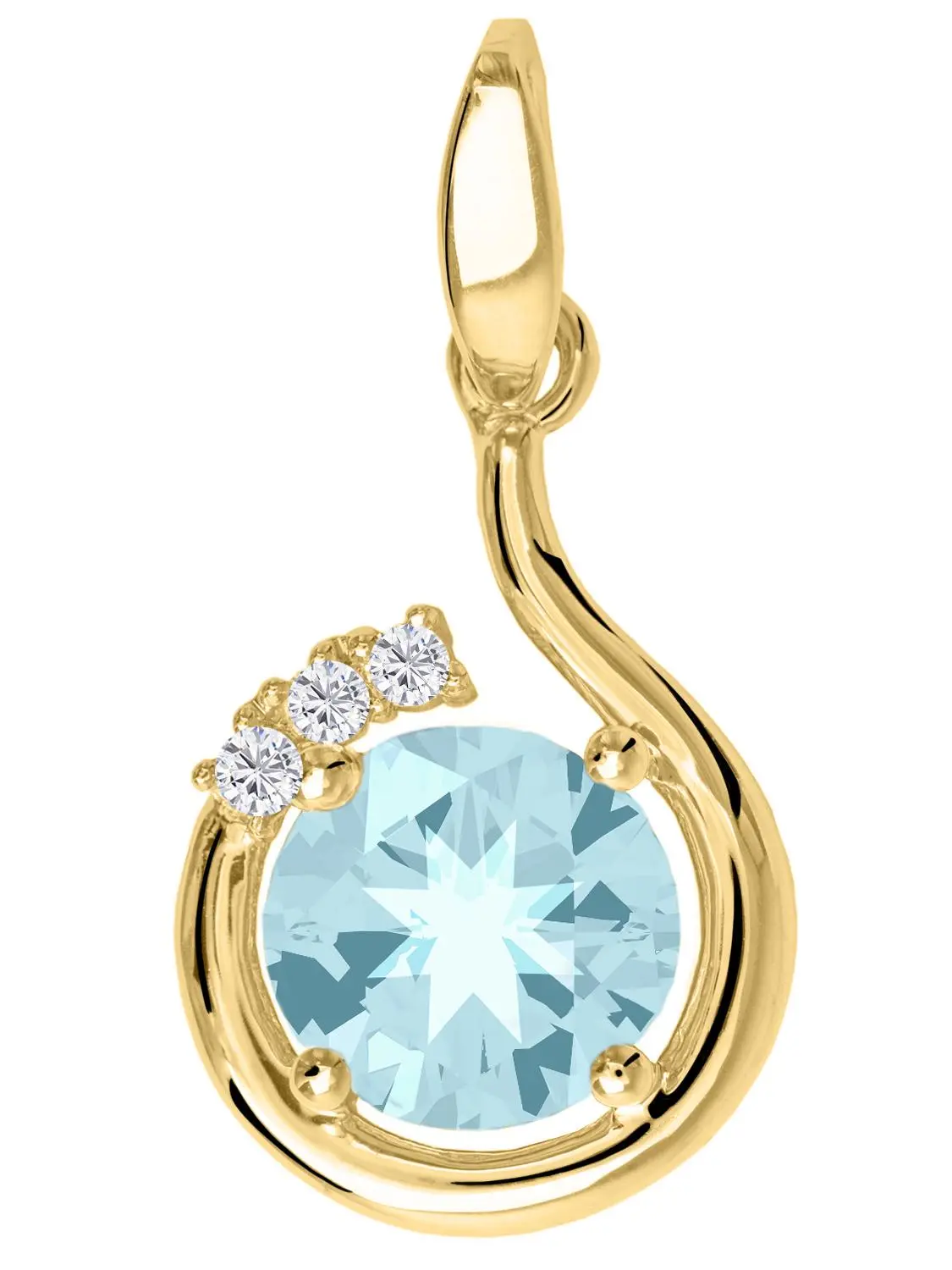 Sals | Anhänger aus Gold mit echtem Blautopas Edelstein & Zirkonia | Ansicht 1 Sals | Anhänger aus Gold mit echtem Blautopas Edelstein & Zirkonia | Ansicht 1