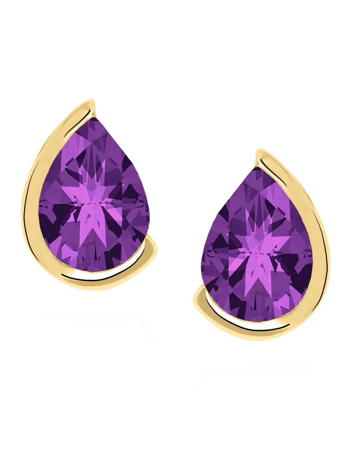 Mary Kay | Ohrstecker aus echtem Gelbgold mit Amethyst | Ansicht 1