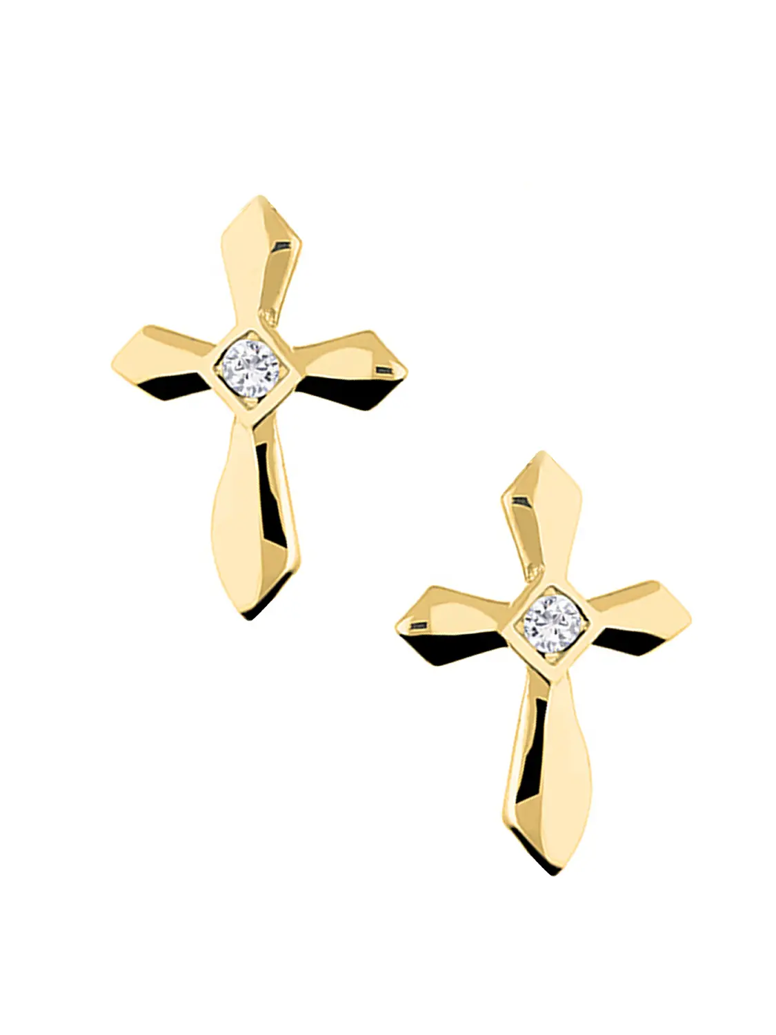 Faith - Damen & Mädchen Ohrringe 750 Gold Kreuze mit Zirkonia