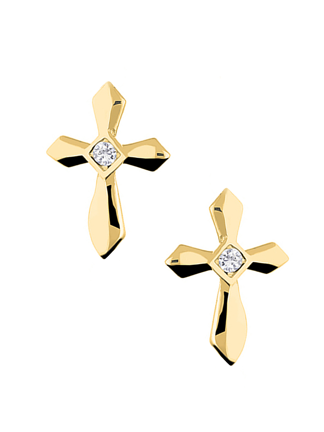 Faith - Damen & Mädchen Ohrringe 375 Gold Kreuze mit Zirkonia