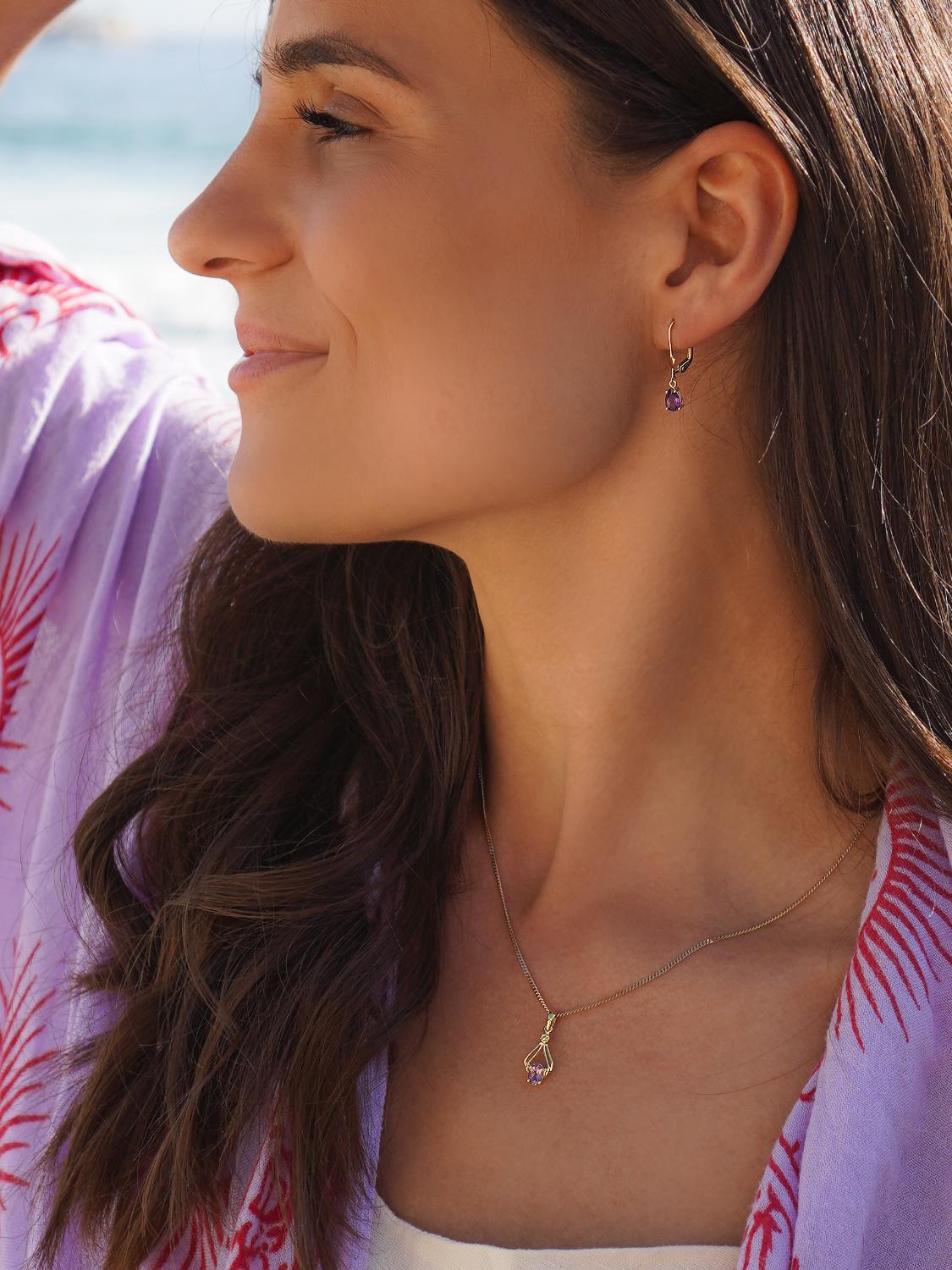 Our Joy - Damen Anhänger Gold 333 (8 Karat) mit Amethyst