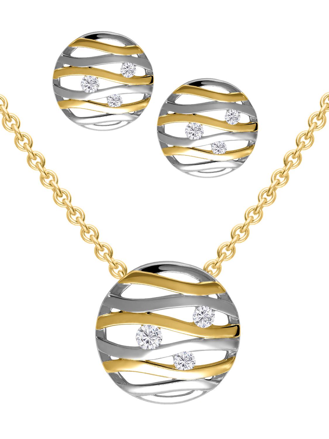 Schmuckset Damen Silber 925 Kette & Ohrringe VERGOLDET | Gwen Set Schmuckset Damen Silber 925 Kette & Ohrringe VERGOLDET | Gwen Set