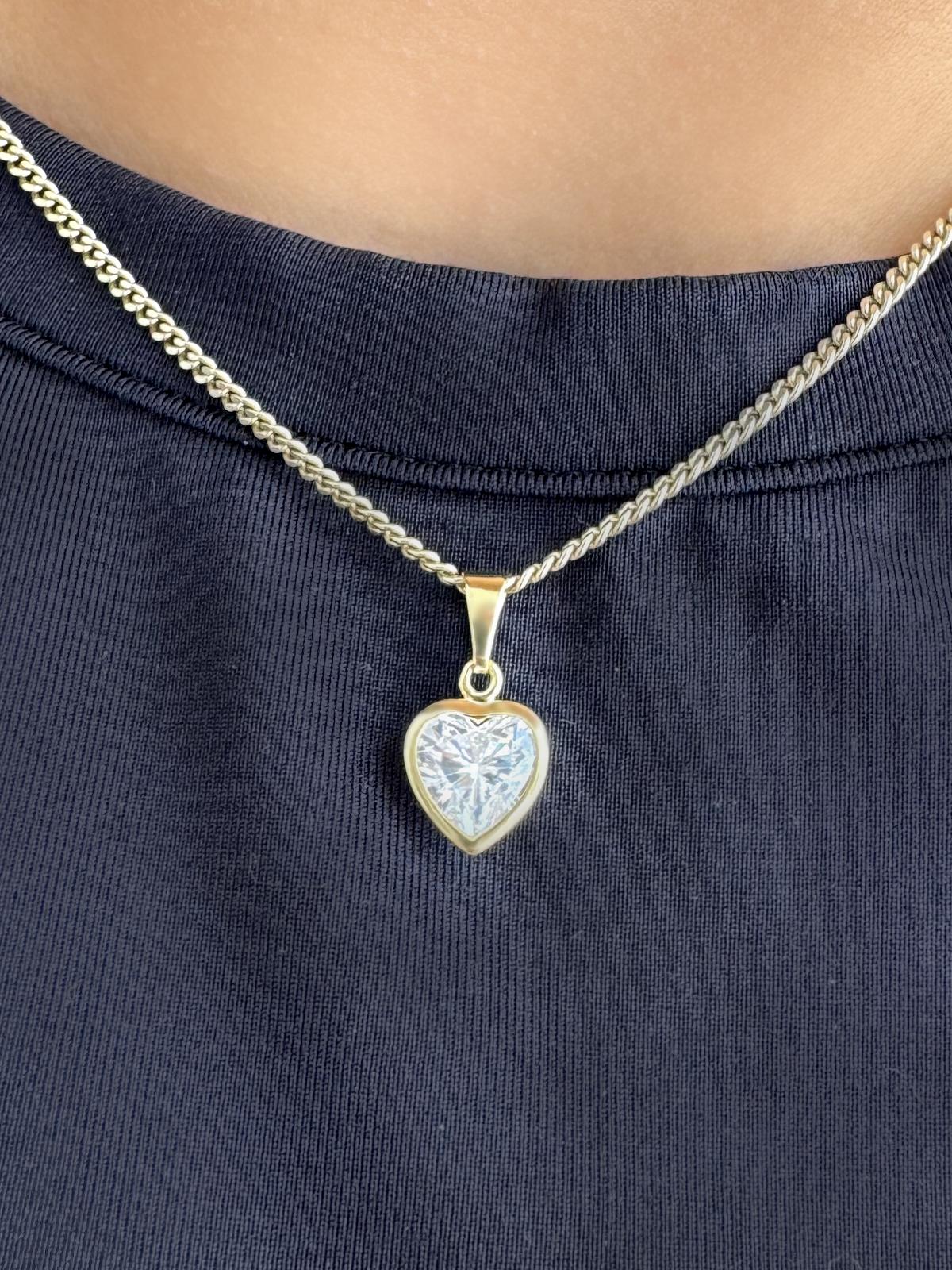 Herzanhänger Damen & Mädchen Gold 375 mit Zirkonia | Constance