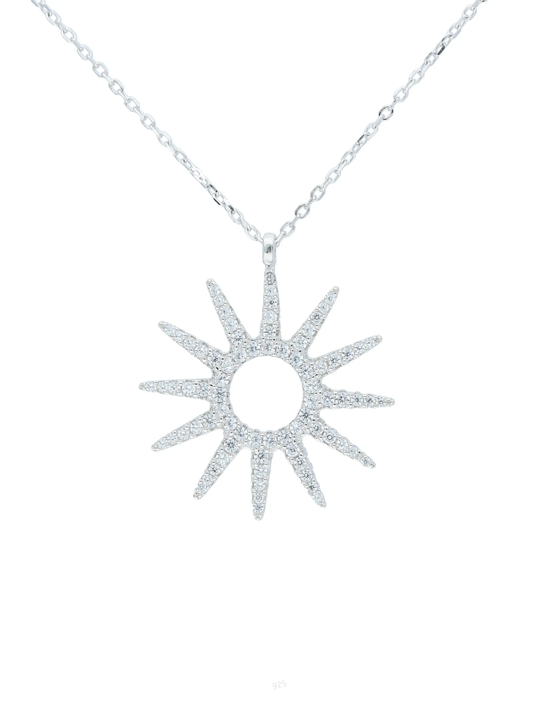 Halskette aus echtem Sterlingsilber mit weißen Zirkonia - Luzzi | Produktansicht