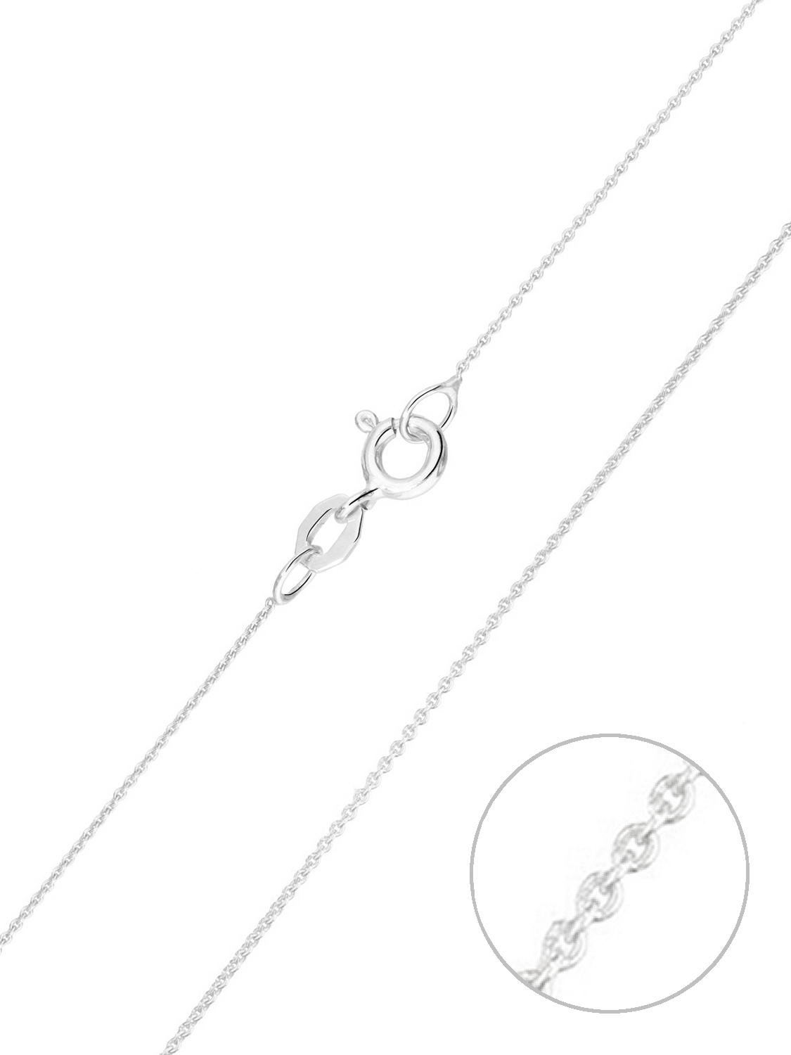 Anker Lite - Goldkette 585 Weißgold Federring - Breite 0,8 mm - 42 cm