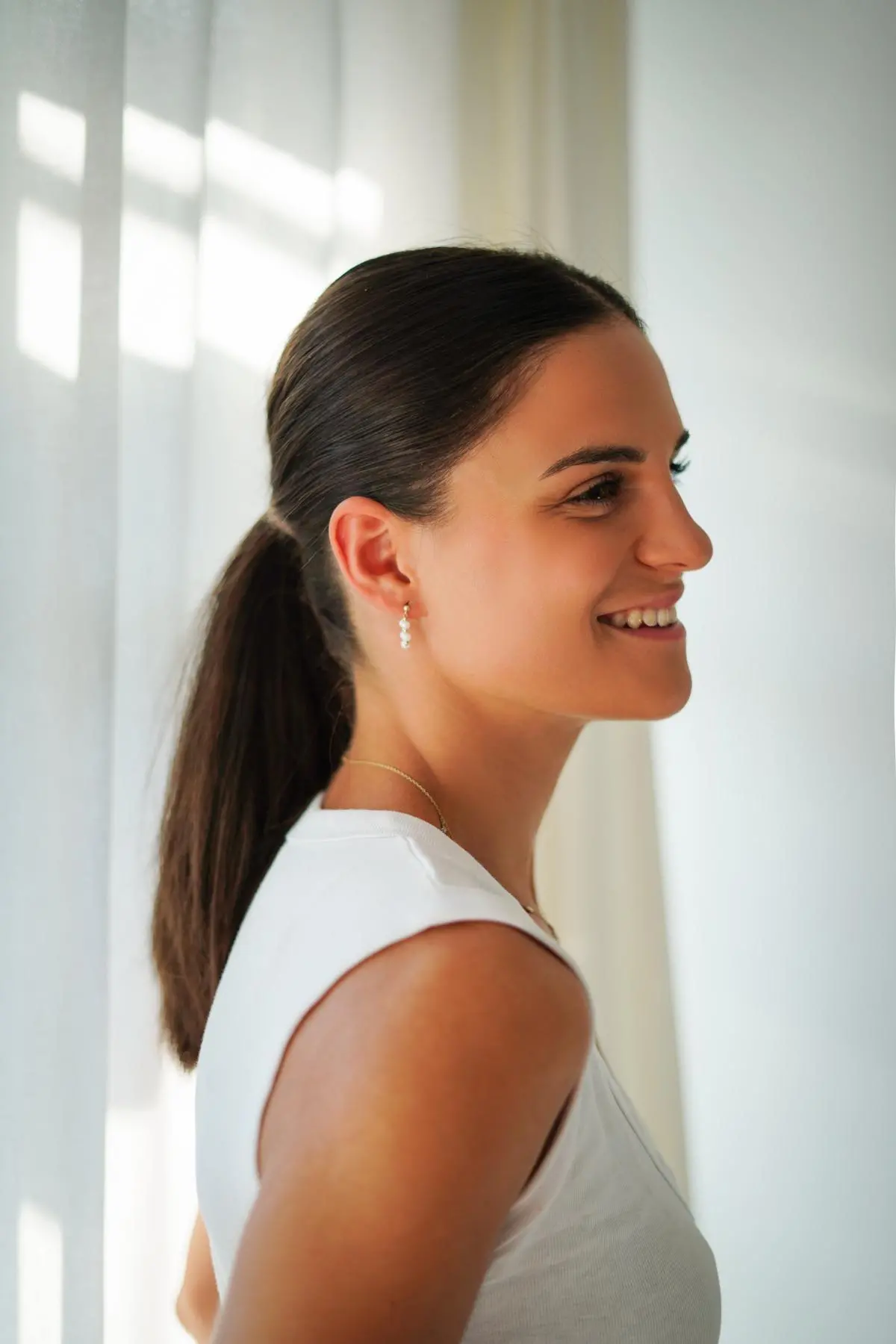 Yurika | Ohrringe aus echtem Gelbgold mit Süßwasserperle | Ansicht 5 Yurika | Ohrringe aus echtem Gelbgold mit Süßwasserperle | Ansicht 5