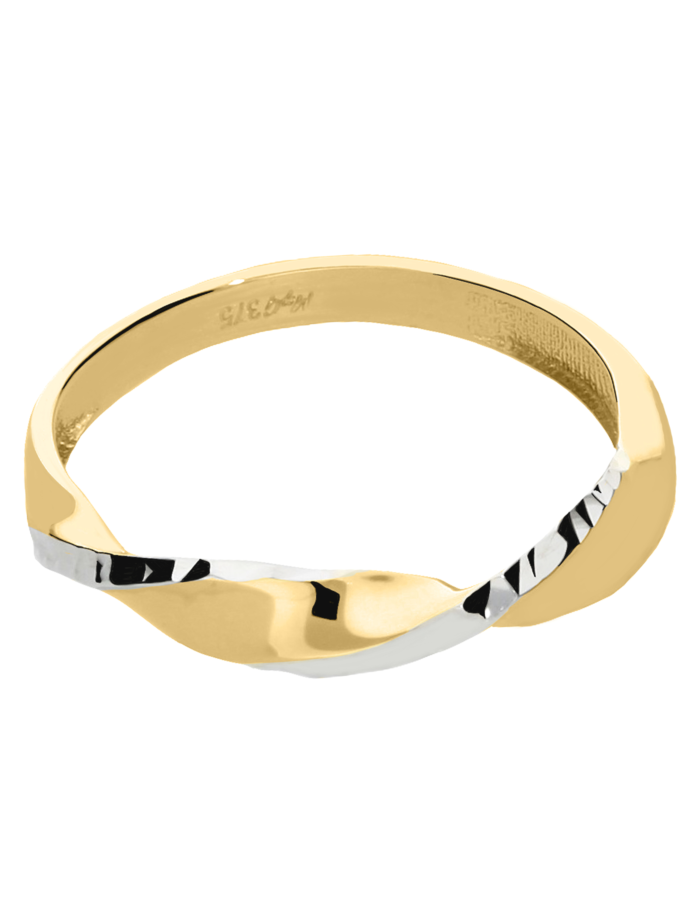 Capri - Ring ohne Stein 375 Weiß- & Gelbgold - Größe 56