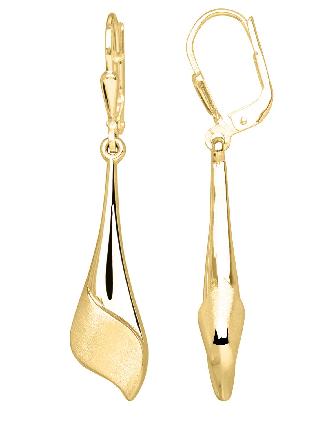 Ohrringe hängend Damen Silber 925 ohne Stein VERGOLDET | Gavina