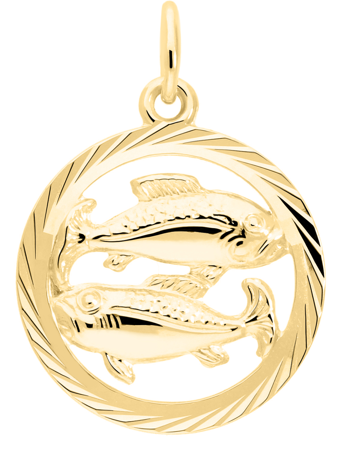 Gavno - Sternzeichenanhänger Fische 333 Gold